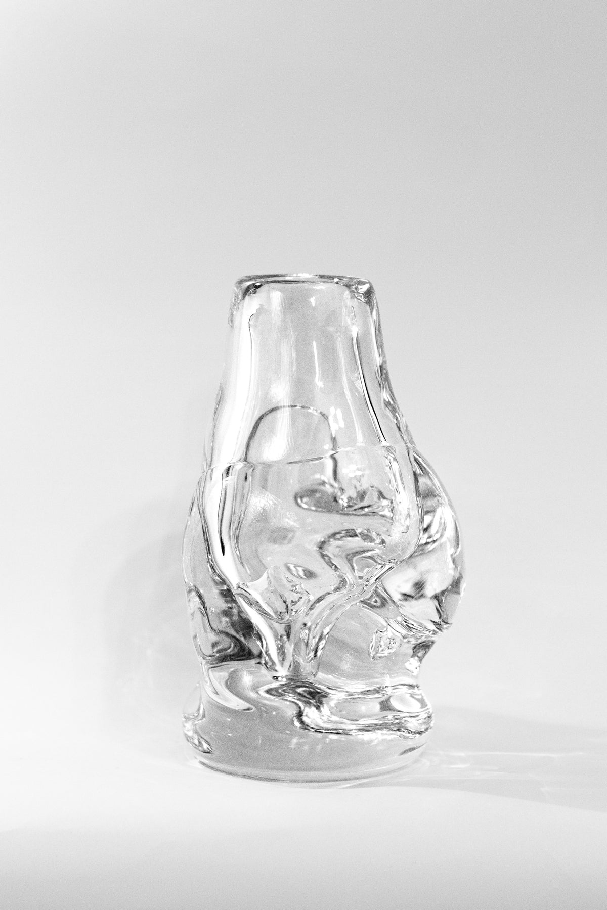 Hand-blown Glass Vase — close-up of textured clear glass surface