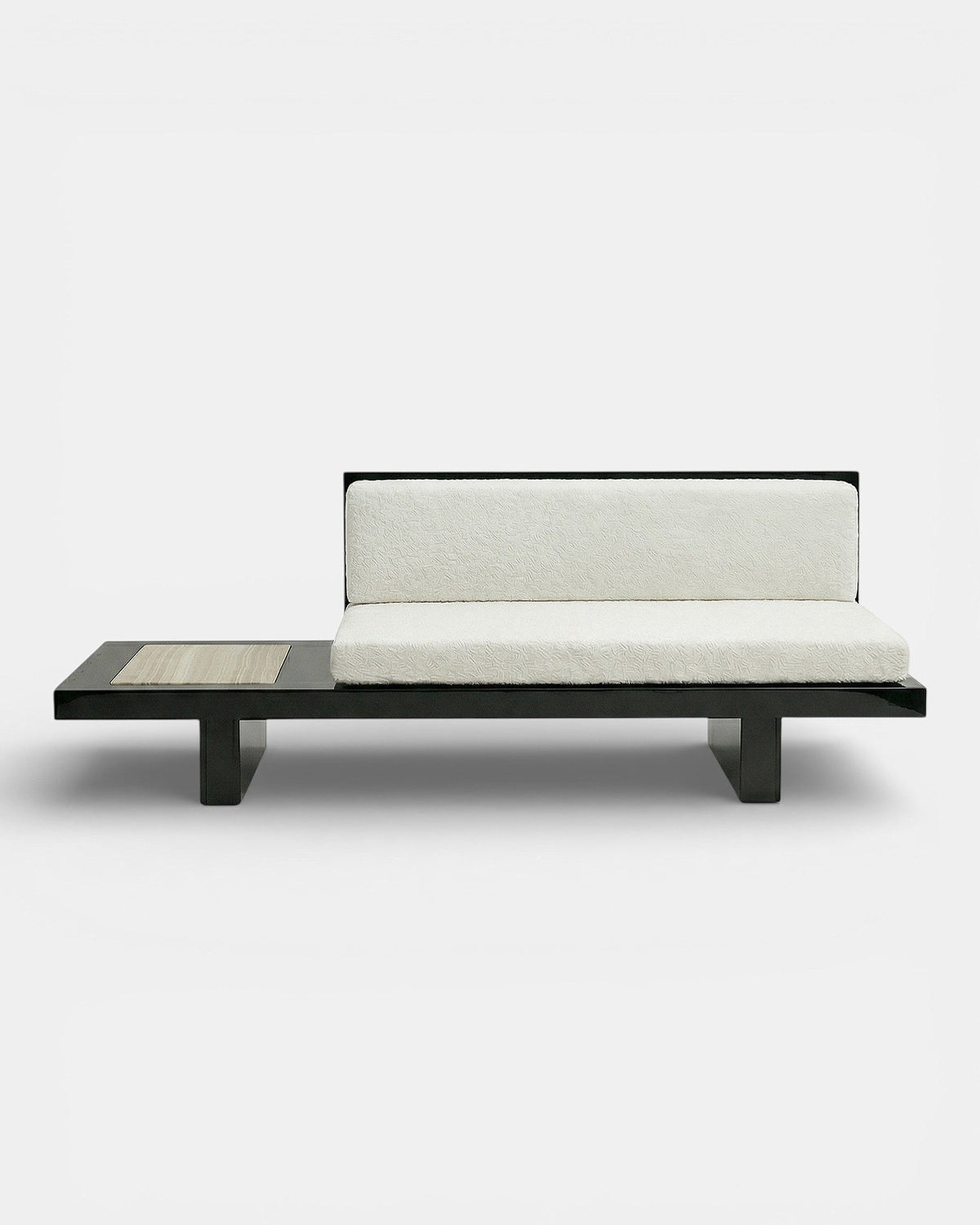 Phoebe Black And Ivory Onyx Bench by Marbera | The Oblist