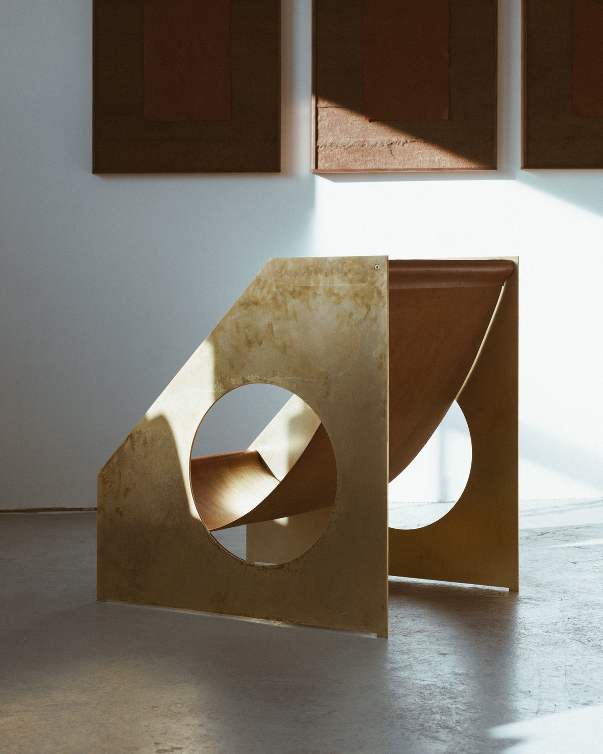 Brass Hublot Chair - Leather — side angle