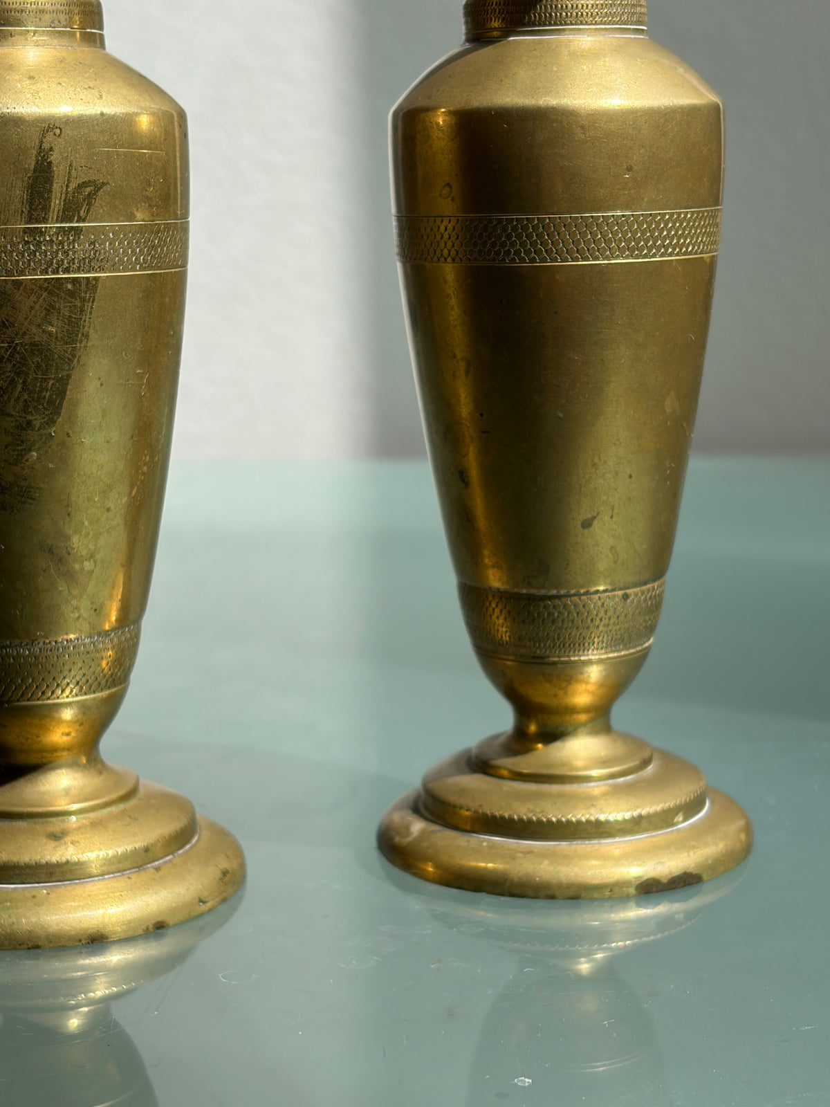 Pair of French Empire Candleholders, Late 19th Century — close-up