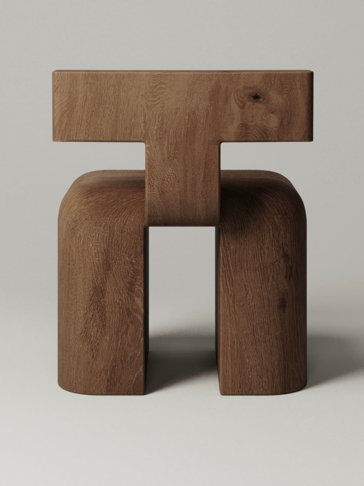M_013 Chair in Wood — front view highlighting solid wood construction