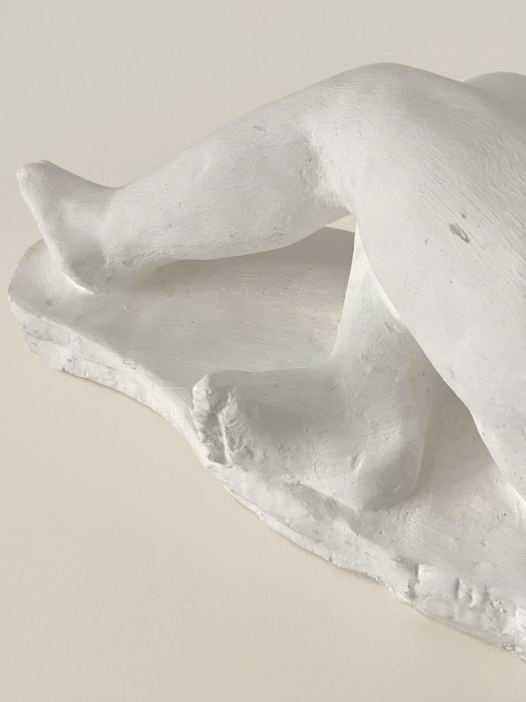 Reclining Nude, Sculpture in Plaster — close-up