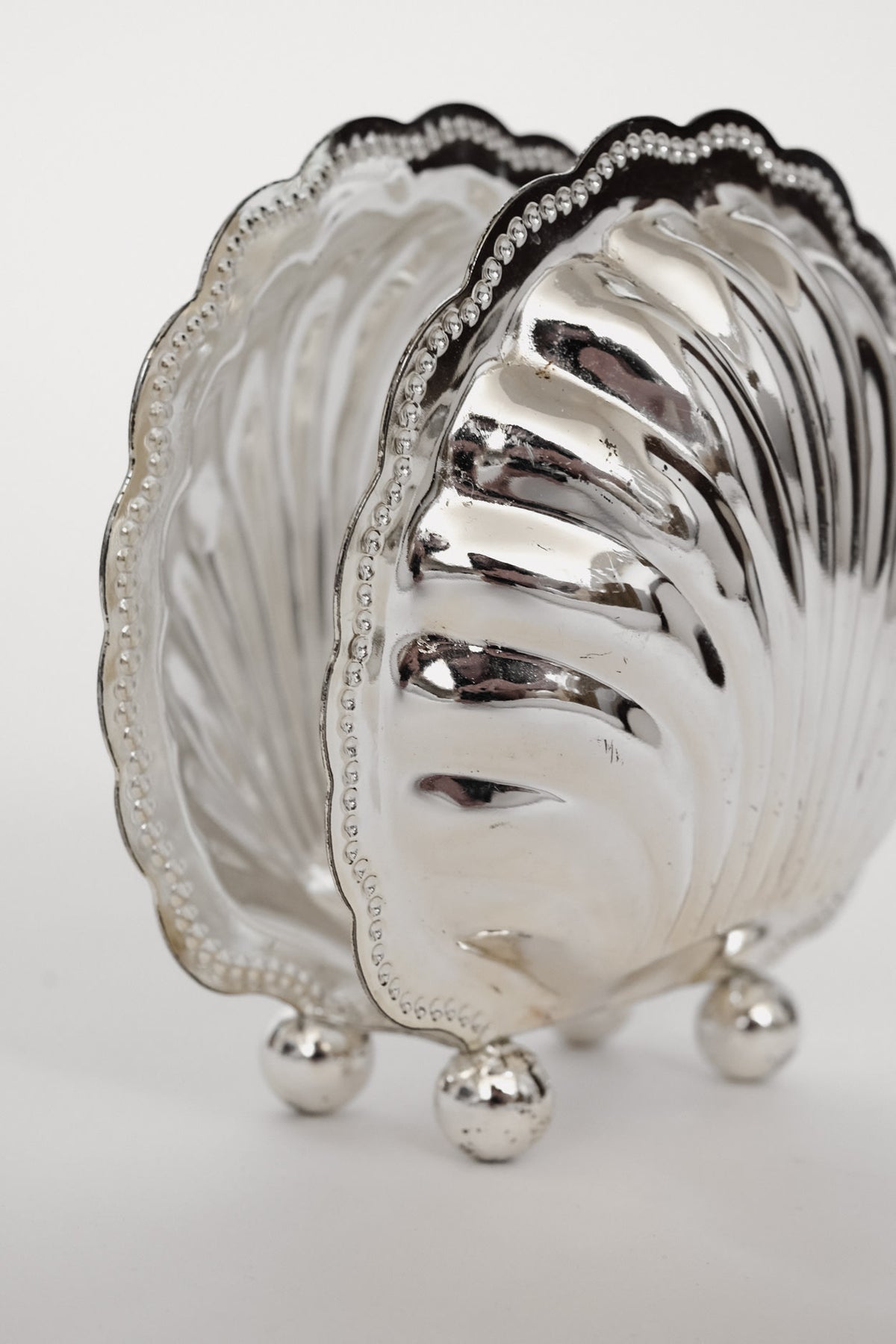Vintage Silver-Plated Shell Napkin Holder — lifestyle setting