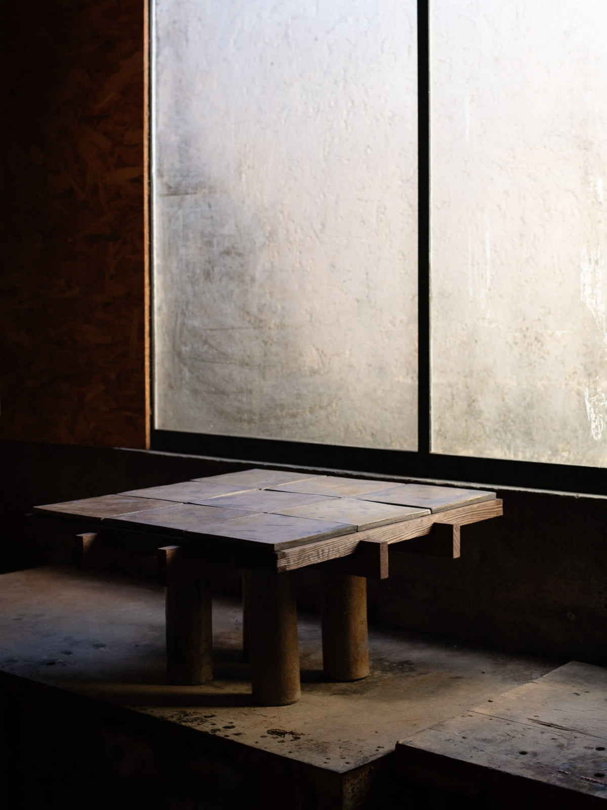 Wabi Sabi Side Table in Wood & Clay - Dark Edition by Thomas Morineau Barthelemy | The Oblist