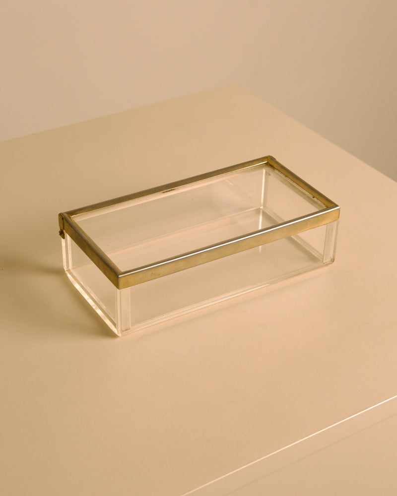 talian rectangular plexiglass box with metal trim, 1970s by Treaptyque | The Oblist