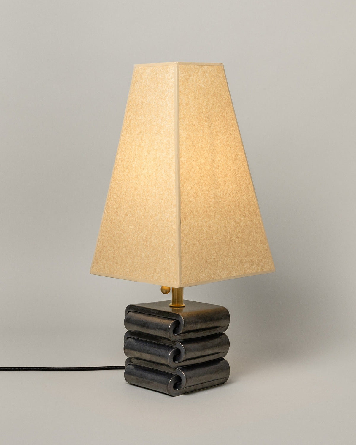 Gio Table Lamp, Graphite / Kraft Shade by SIN | The Oblist