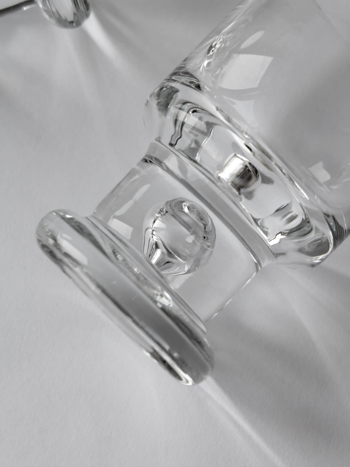 Close-up detail of Tapio Wirkkala bubble glass shot glasses