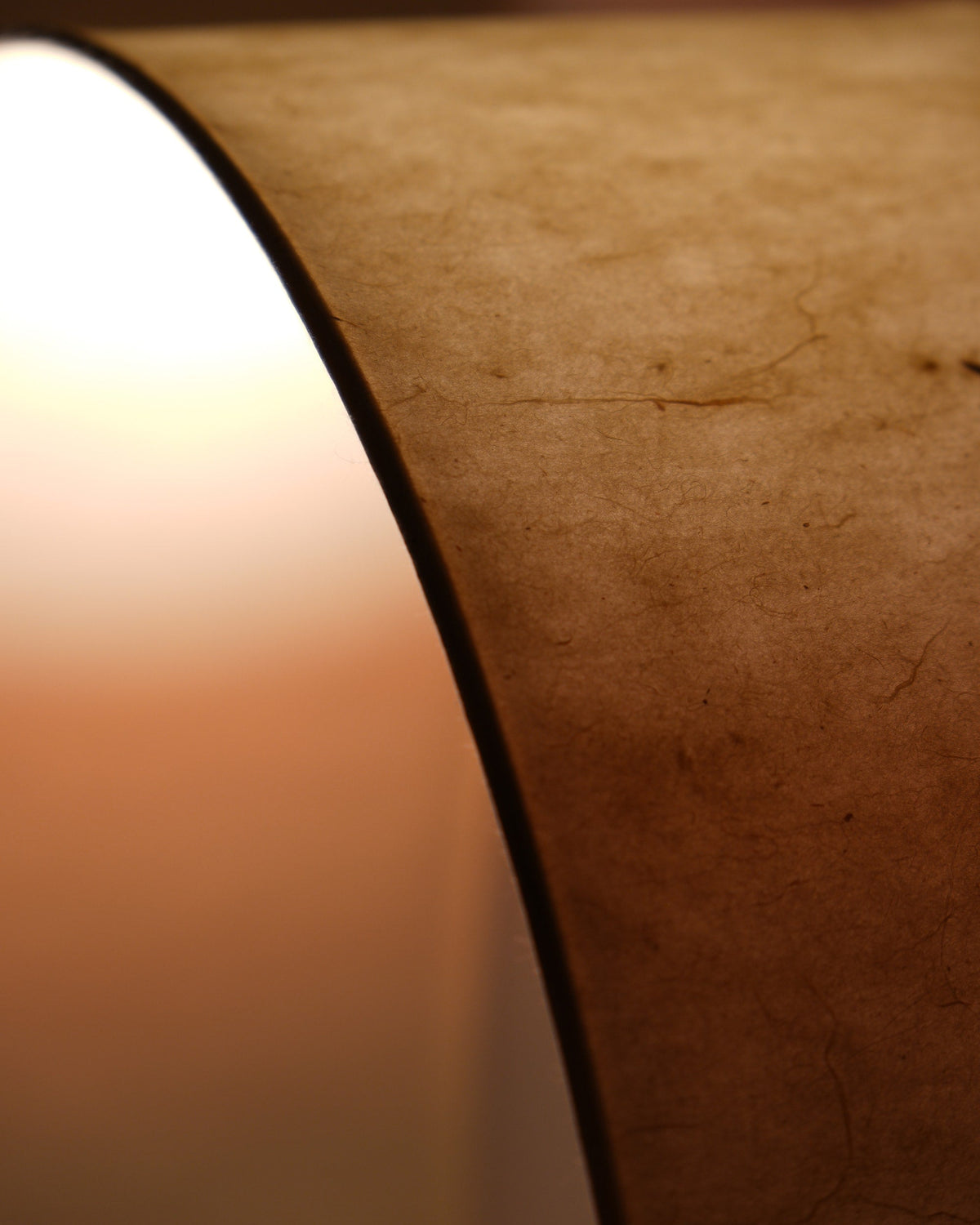 Lumia terracotta table lamp curved base detail on wood surface