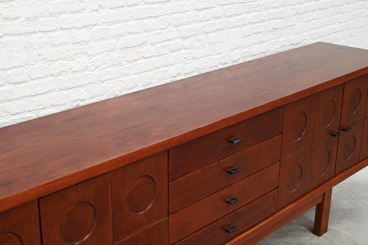 Brutalist Oak Sideboard, Belgium, 1970s — additional view