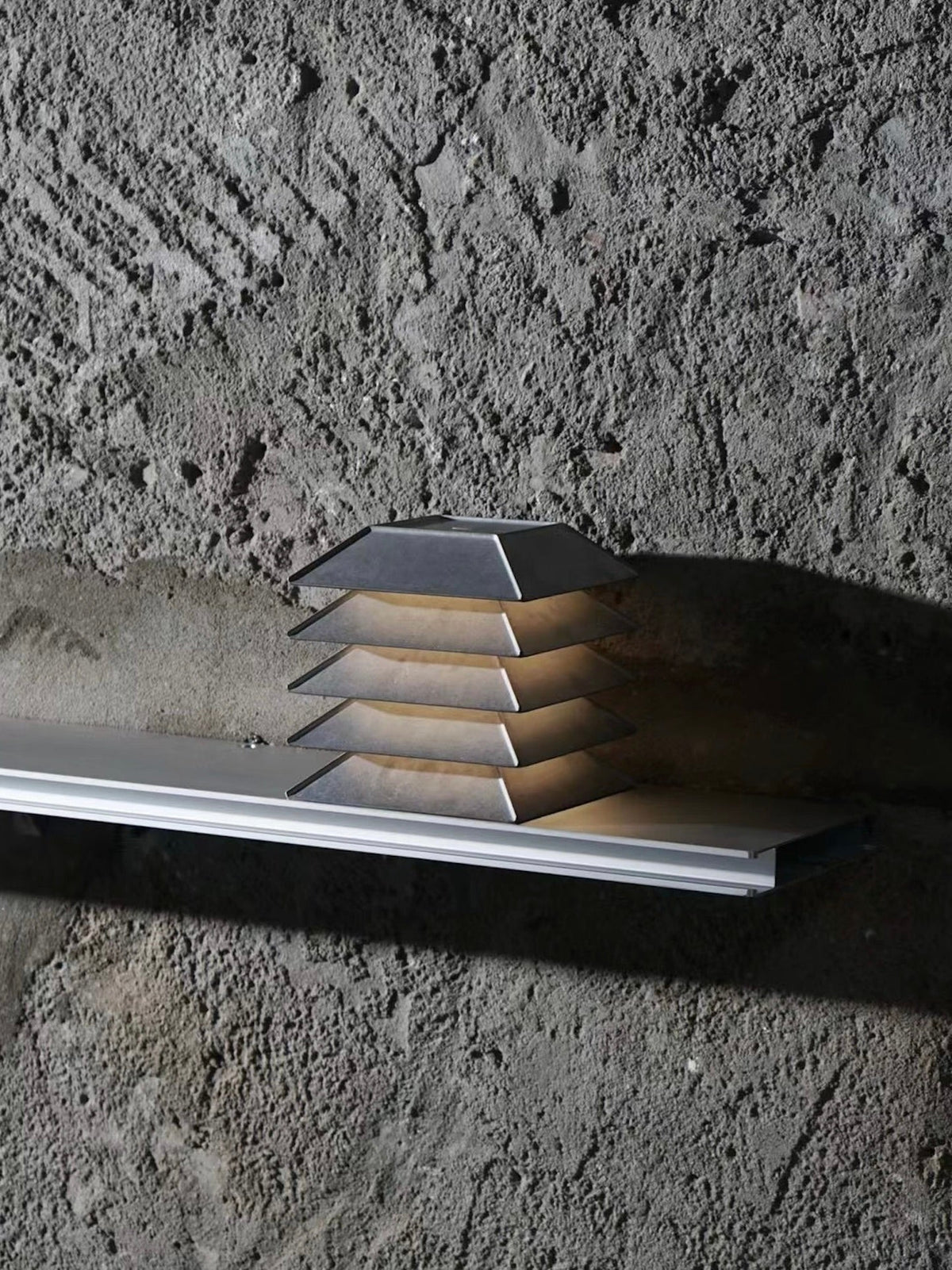 Pagoda Table Lamp — side angle showing layered metal design