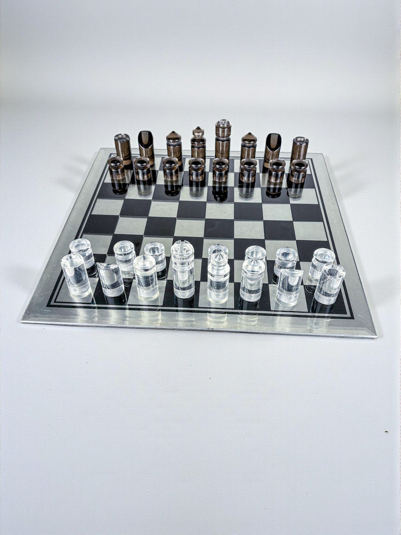 Felice Antonio Botta Acrylic Chessboard and glass board, Italy, 1970s by Malamar Studio | The Oblist