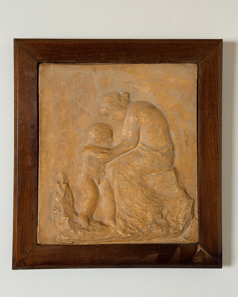 Sculpted plaster relief by Célestin Manalt, France, dated 1920 by Figuresdesign | The Oblist