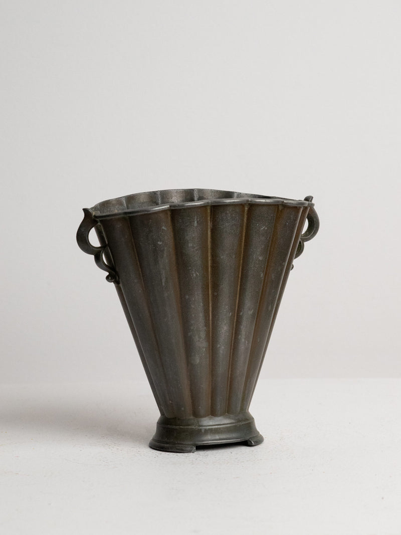 Just Andersen Fan Vase in Disko Metal, Model D20, Denmark 1920s by Studio Ecubed | The Oblist