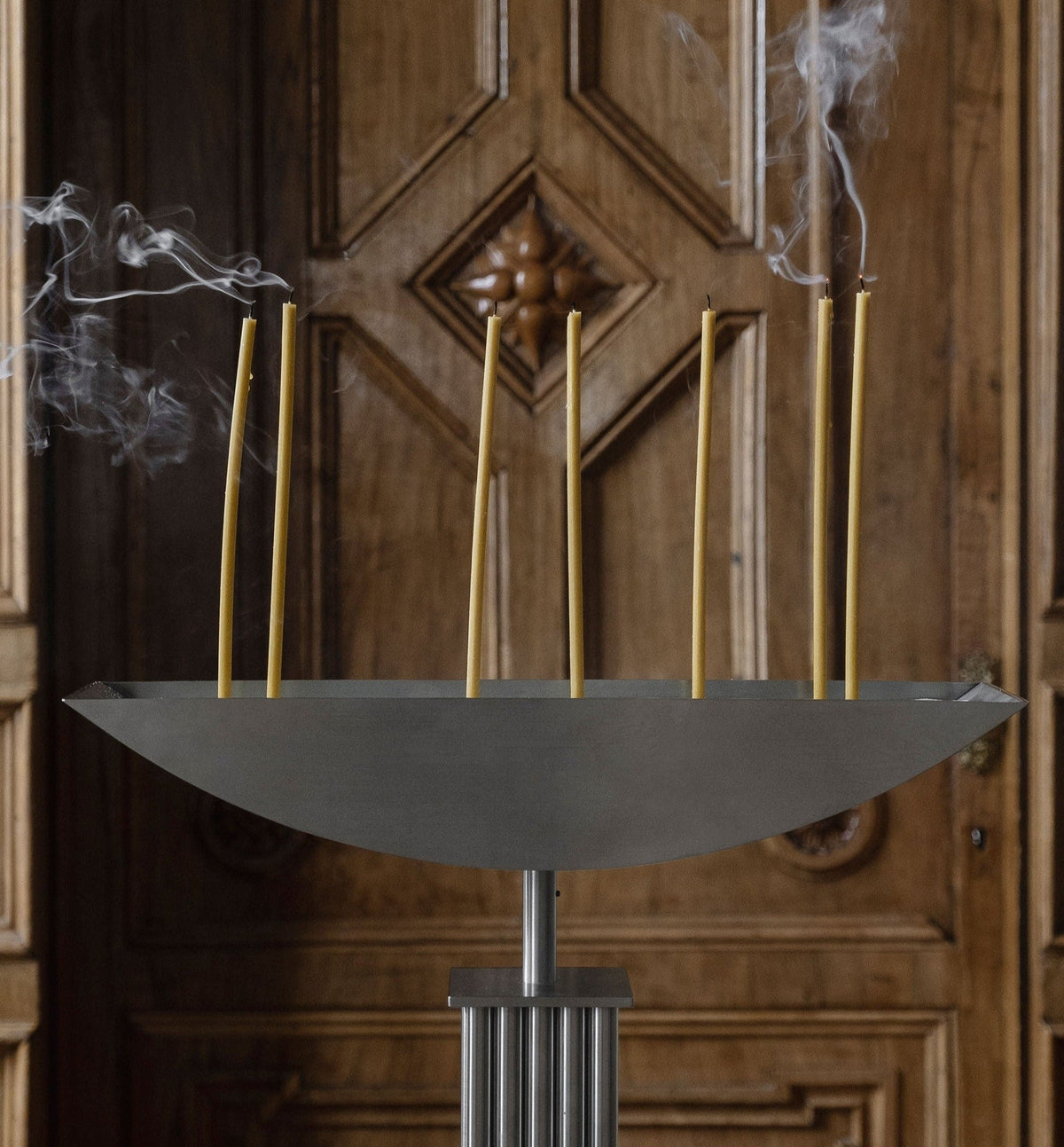 Lux Æterna Candleholder Sculpture — lifestyle setting