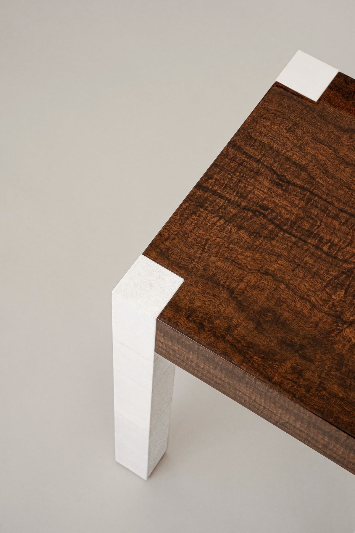 'Additions' Side Table Handcrafted in Wood Veneer & Parchment — in context