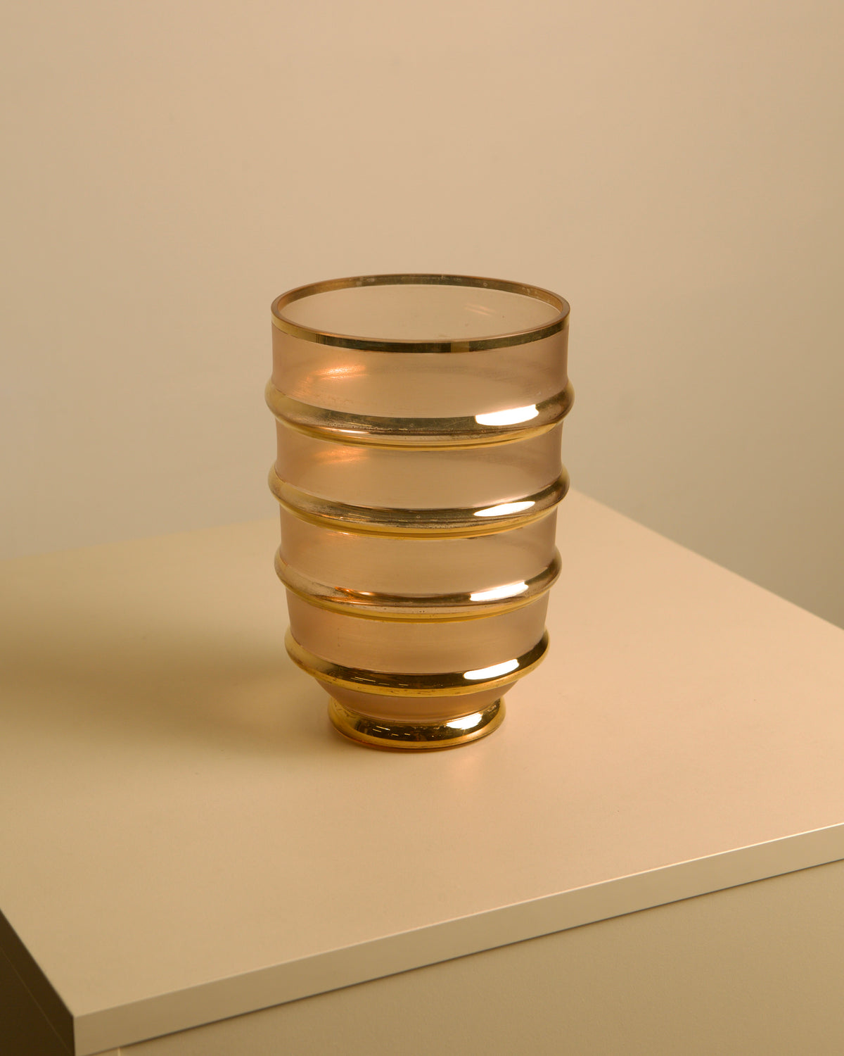 Italian opaque glass vase with patinated gilding, 1960s — detail view