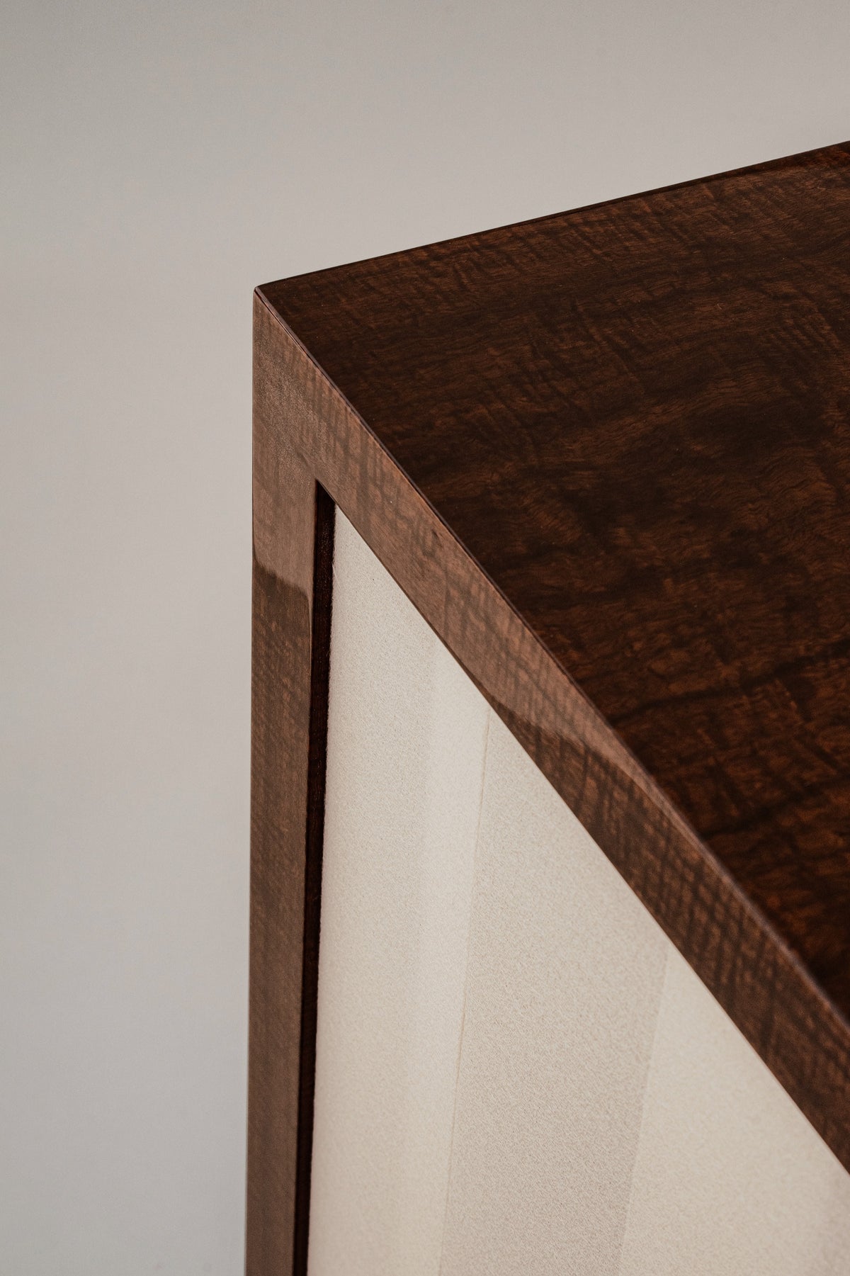 'Additions' Console Table Handcrafted in Wood Veneer & Virgin Wool Fabric Inserts — alternate view