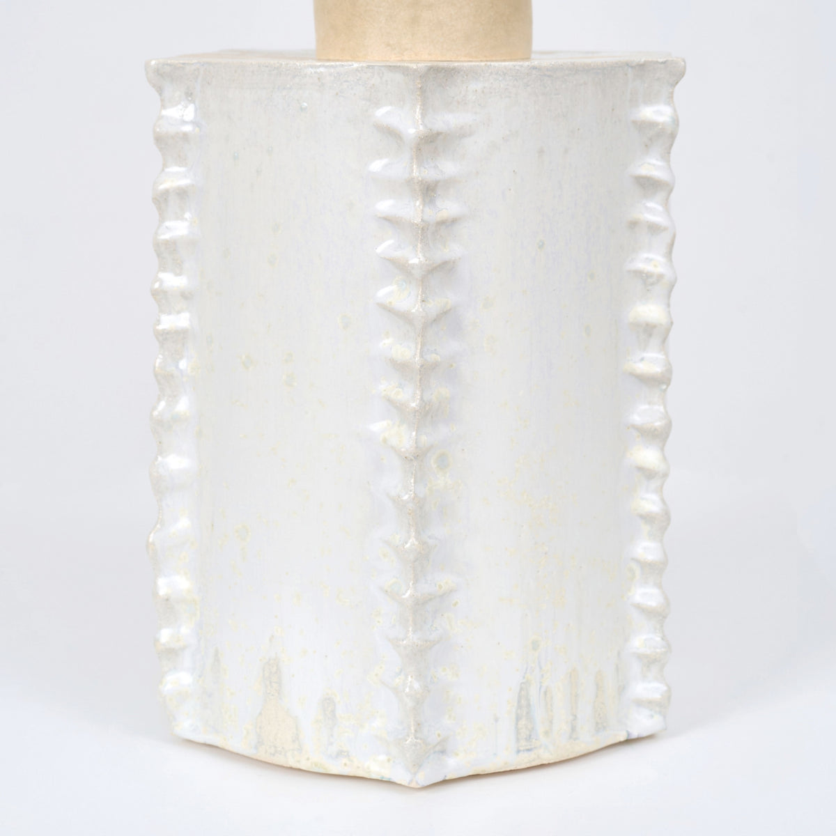 Totem Table Light — close-up of textured white ceramic base