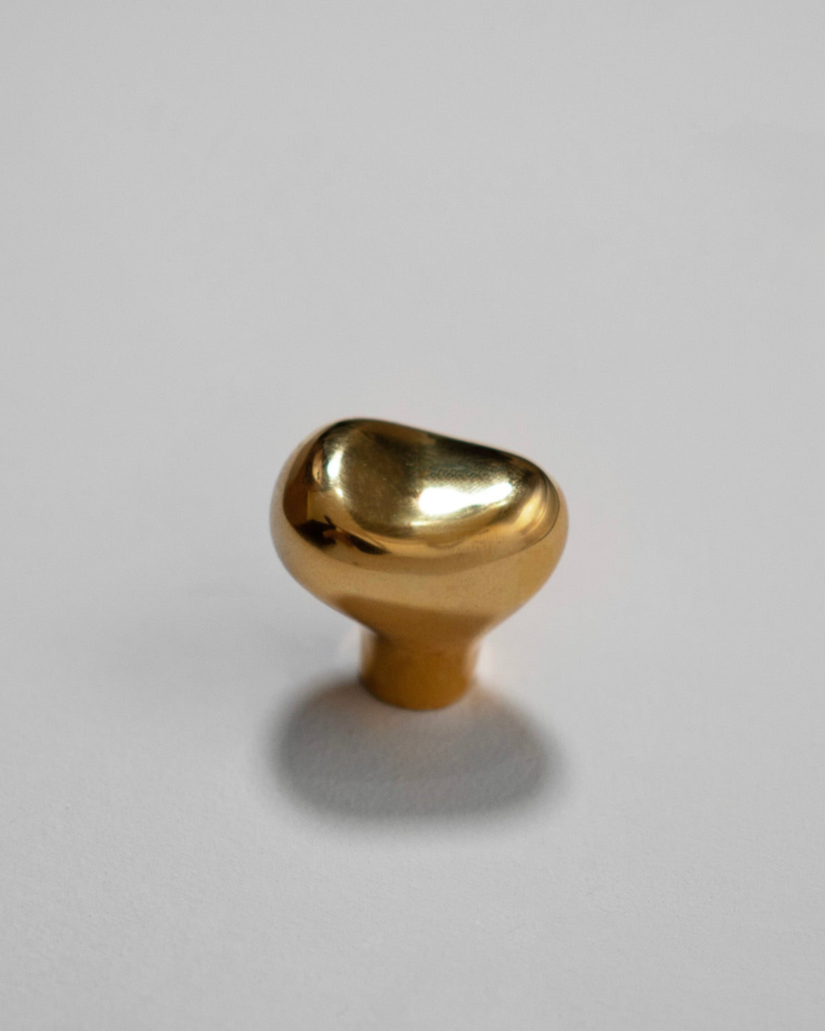 Rud Knob - Brass — angled view of polished brass knob