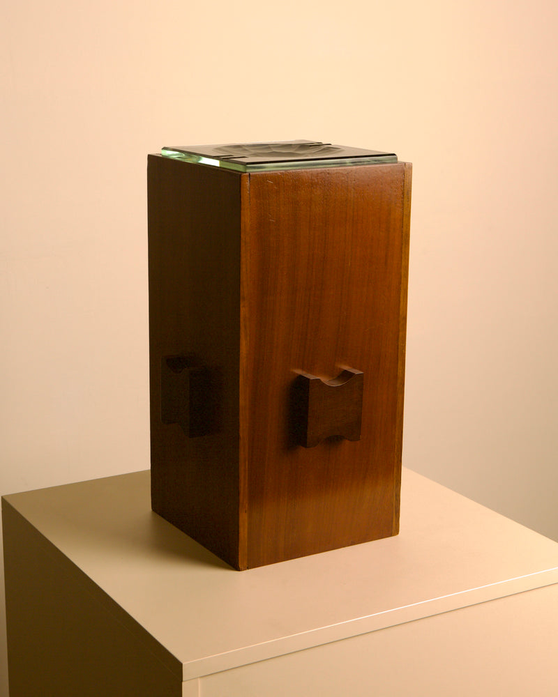 Italian floor ashtray Series 2461 by Max Ingrand for Fontana Arte, 1960s — side angle