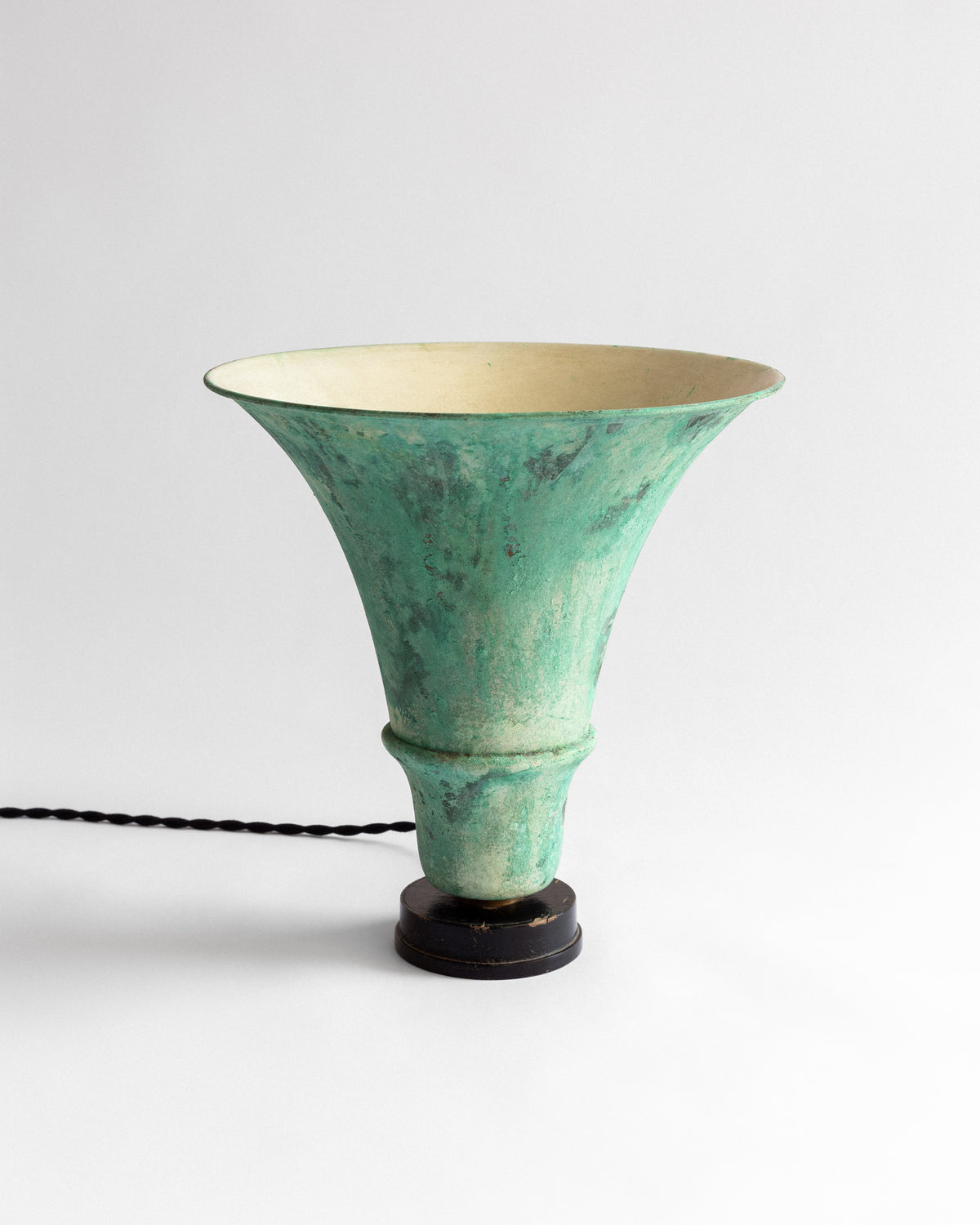 Art Deco Uplighter with Verdigris Patina, 1930s by Spigel | The Oblist