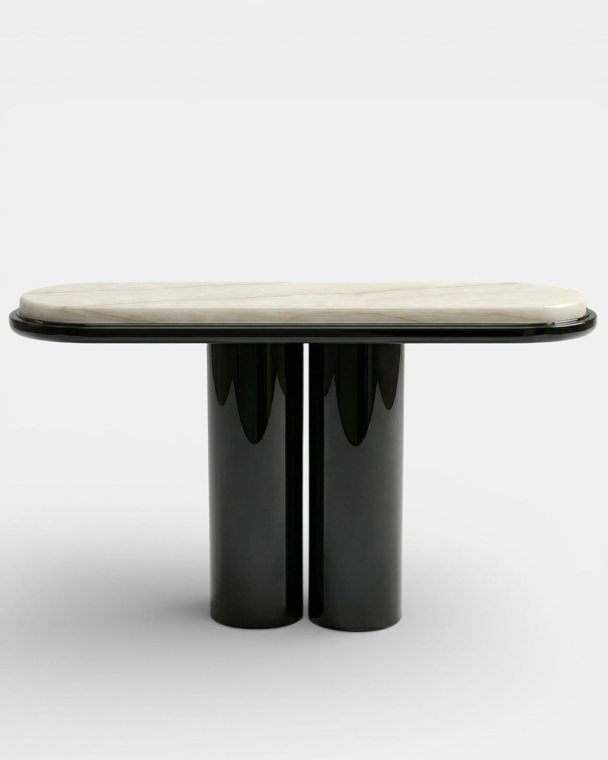 Ida Black Lacquered and Ivory Onyx Console by Marbera | The Oblist — modern black and ivory design