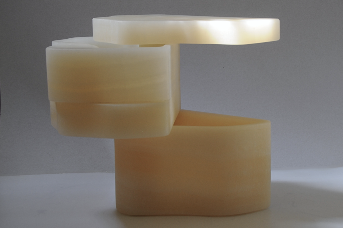 White Moth Nightstand Set in White Onyx Marble — view 10