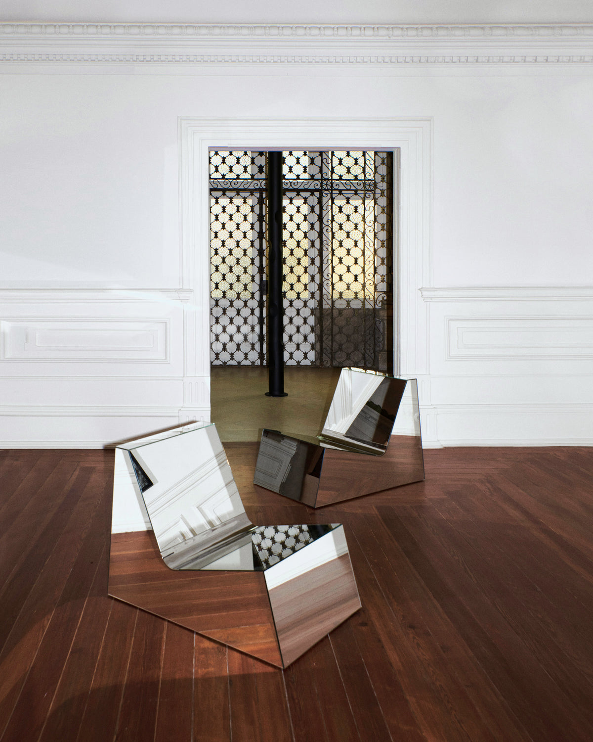 Mirror Lounge Chair by Project 213A | The Oblist — reflective metal finish
