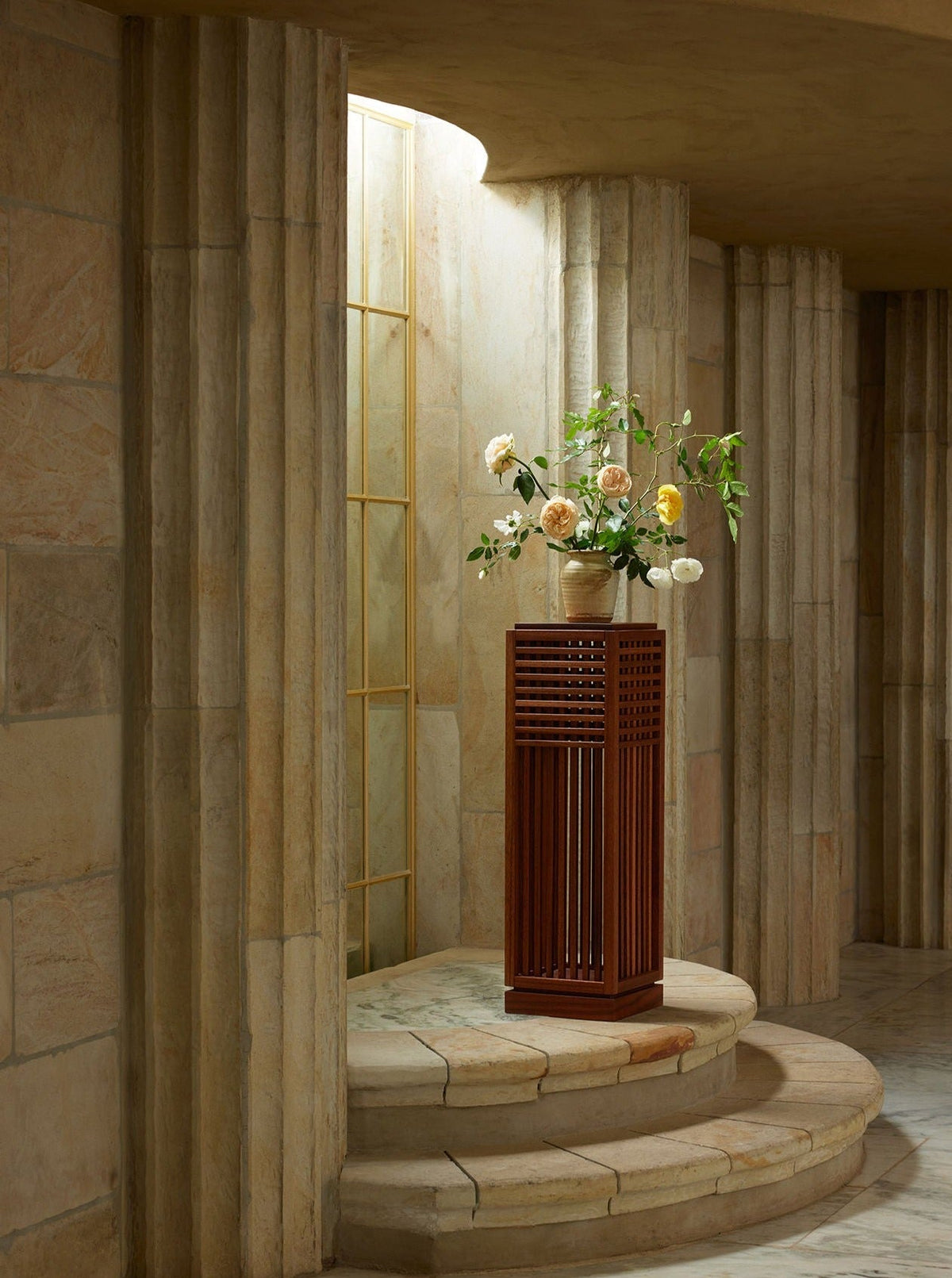Riviera Plinth Medium in Oiled African Mahogany by Lemon | The Oblist
