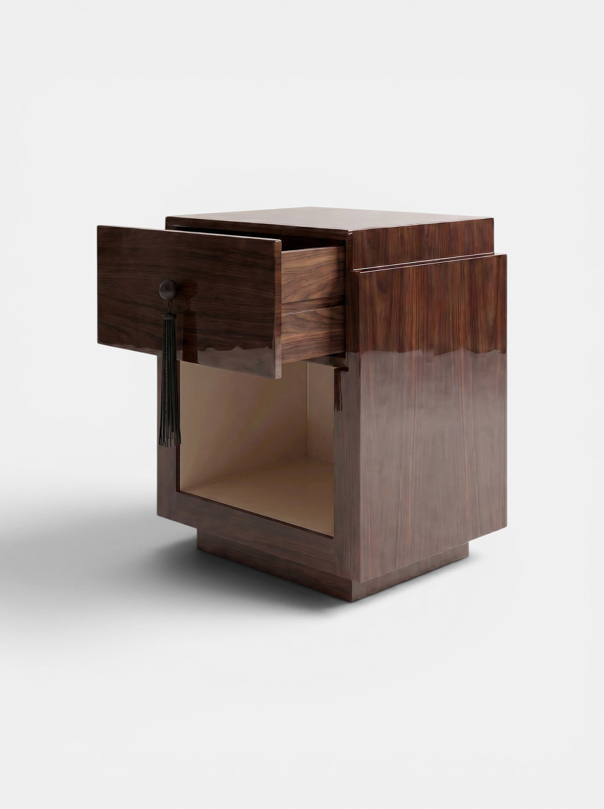 Leo Glossy Wood And Off-white — detail view