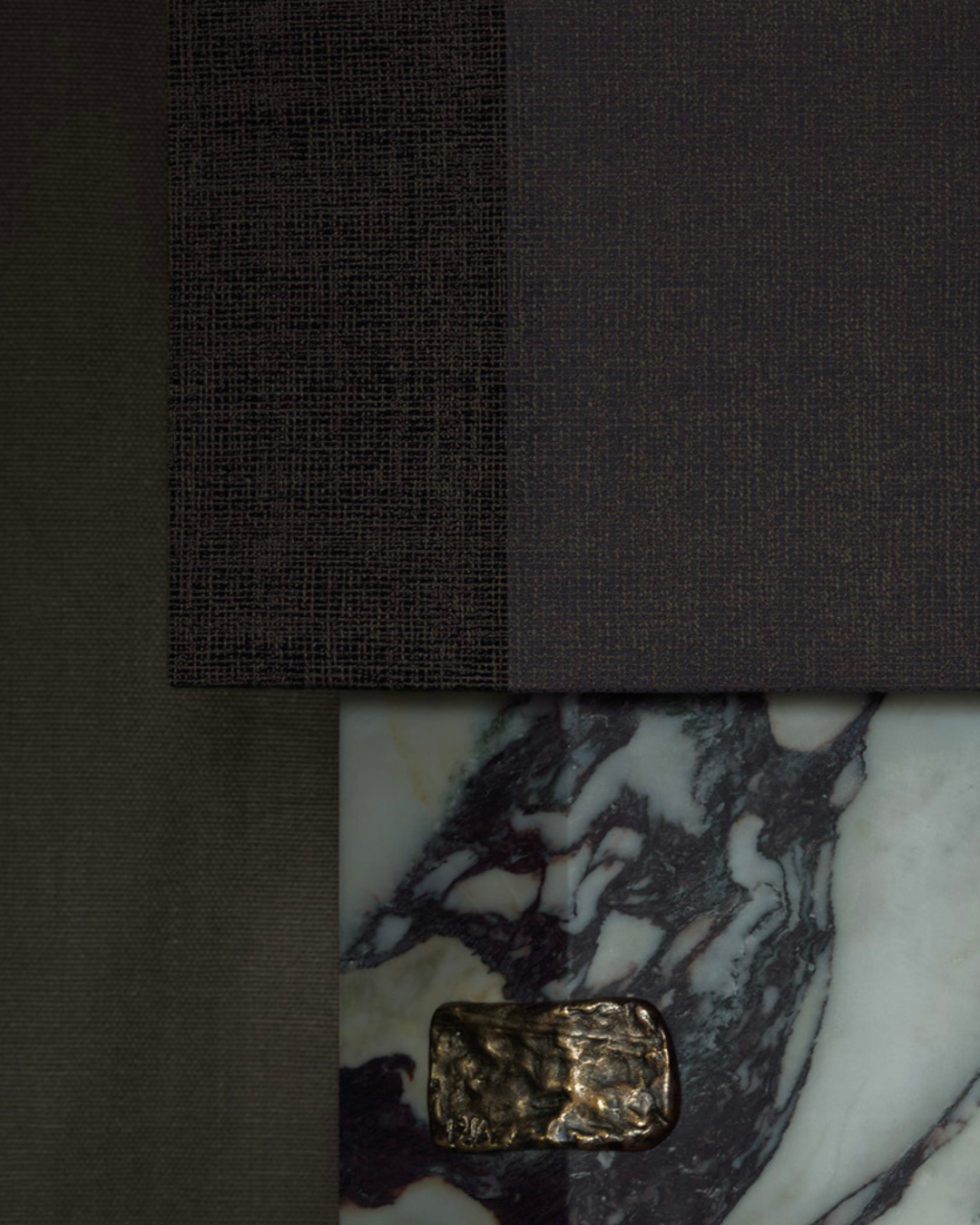 Ottavia marble table lamp with brass detail on textured surface