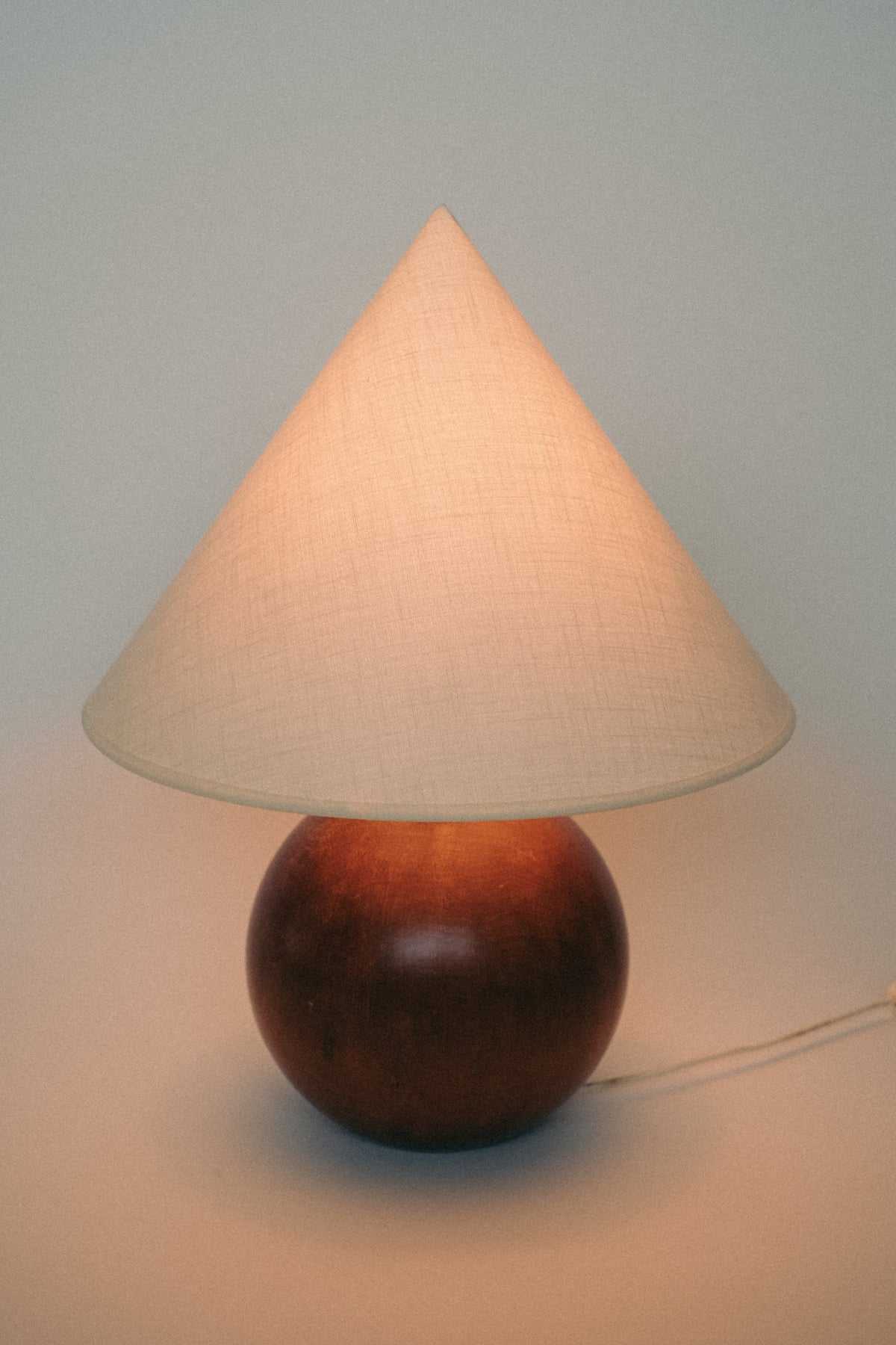 Wooden Sphere Table Lamp — close-up