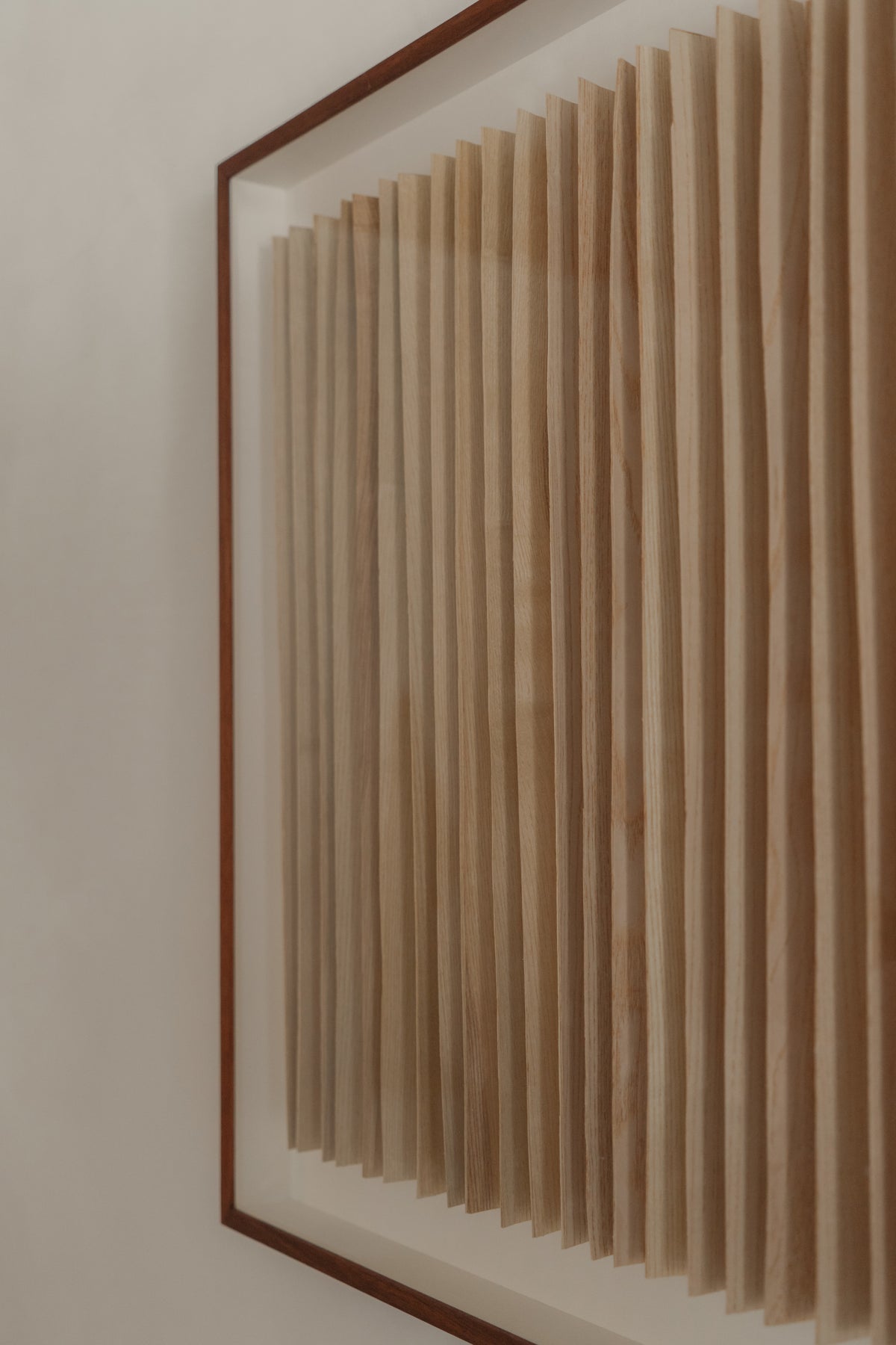 Rhythm Wood' Artwork in Ash Veneer — close-up of layered wood texture