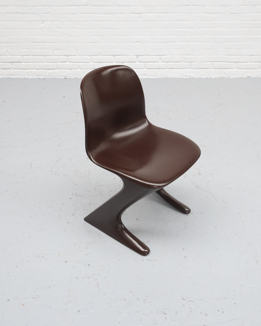 Brown Ernst Moeckl Z Chair showing curved cantilever base design