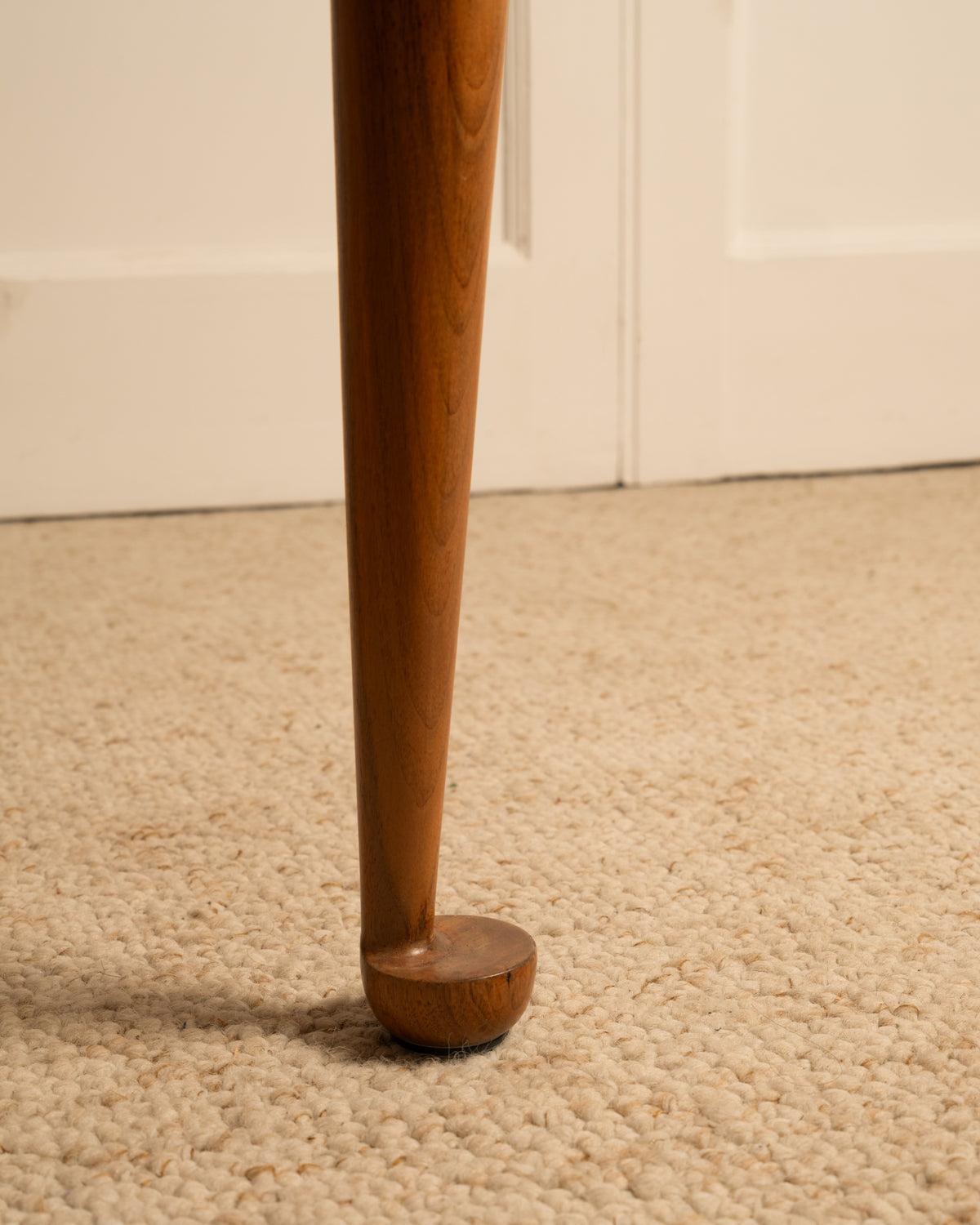Wood leg detail of Josef Frank circular side table 1940s