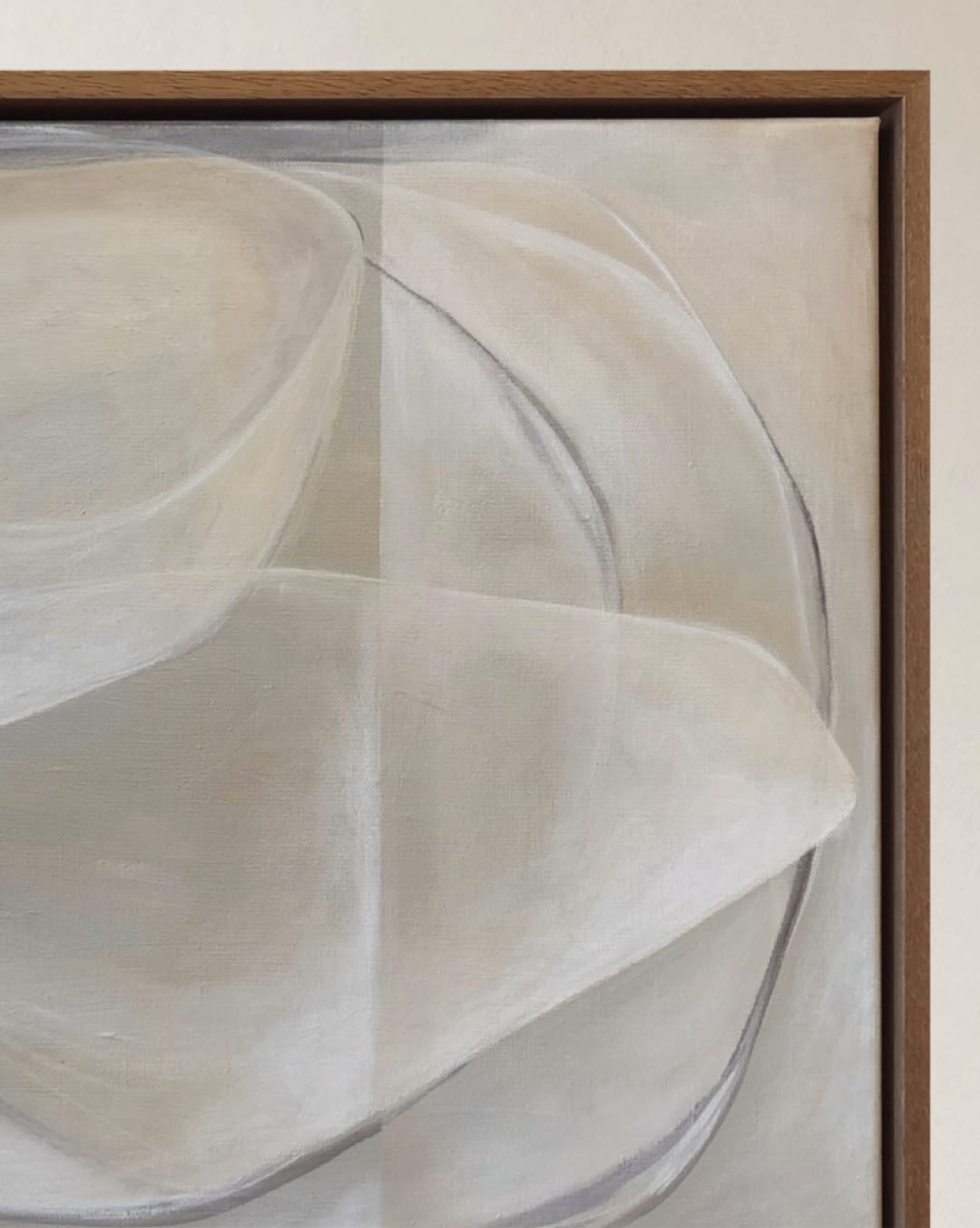 Pause, 2025 Painting — side angle showing soft neutral tones