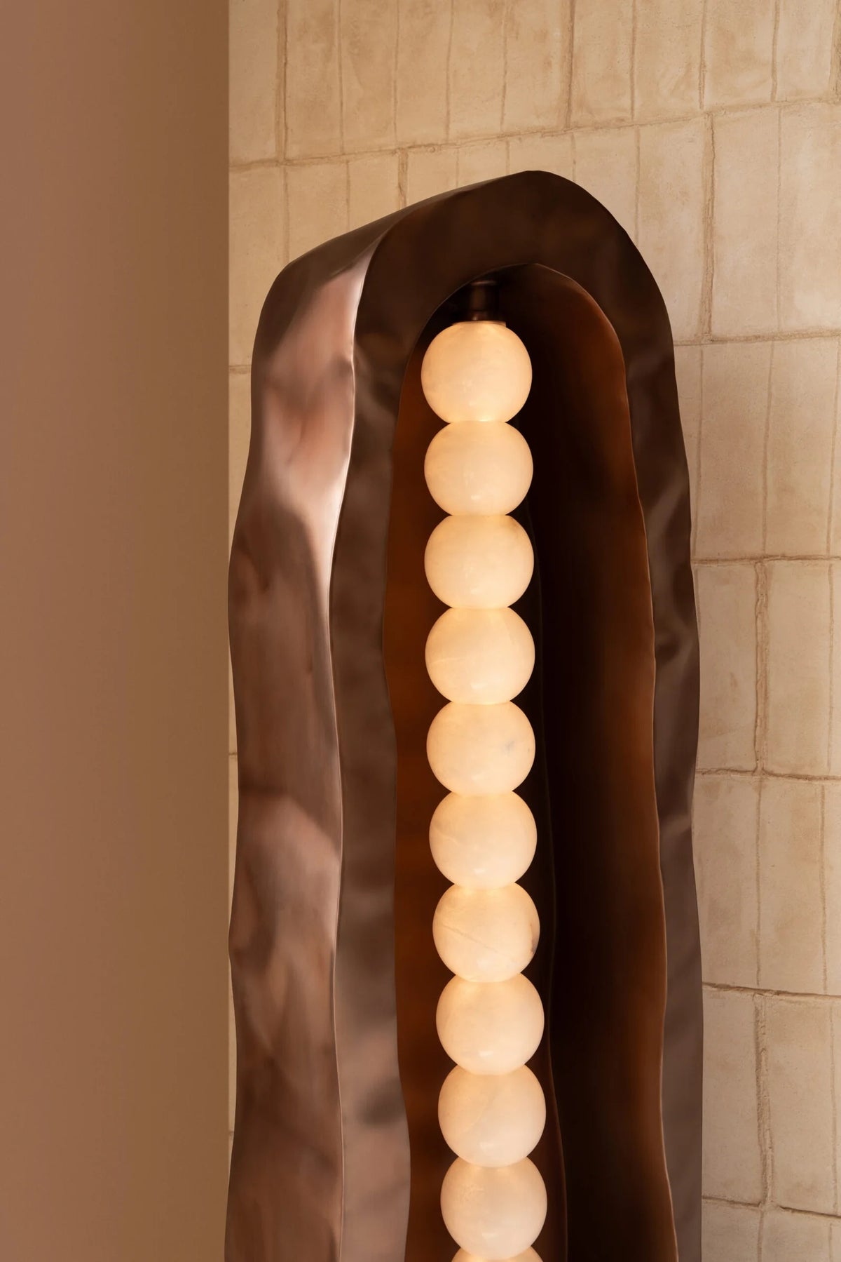 Stainless Steel Floor Lamp - Sigil Tower by Nitush Aroosh — side angle
