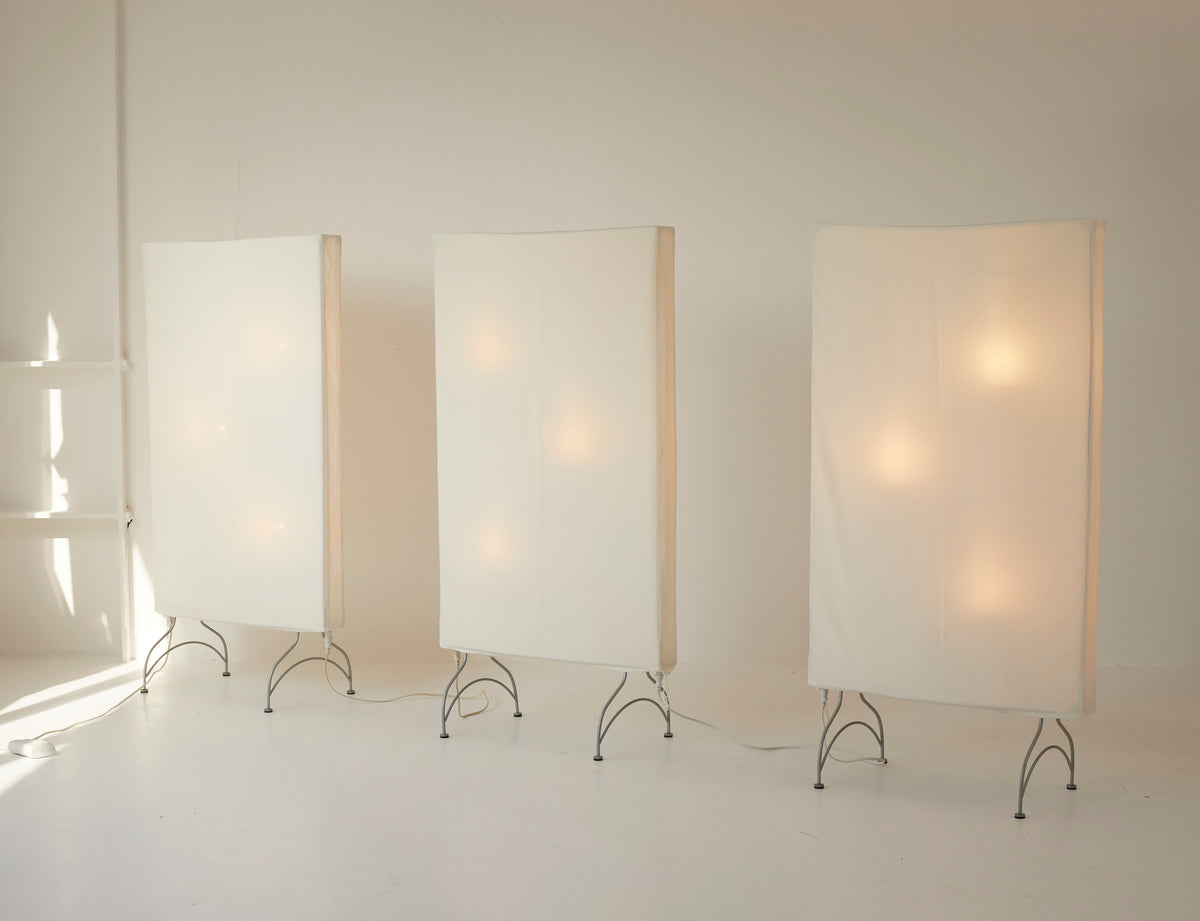 Vintage Dimmable Light Screen / Floor Lamp / Room Divider in Removable Fabric C. 2000 — view 9
