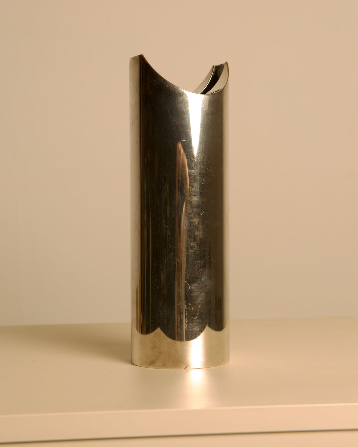 "Ohun Ohara" silver-plated vase by Lino Sabattini, Italy, 1980s — side angle
