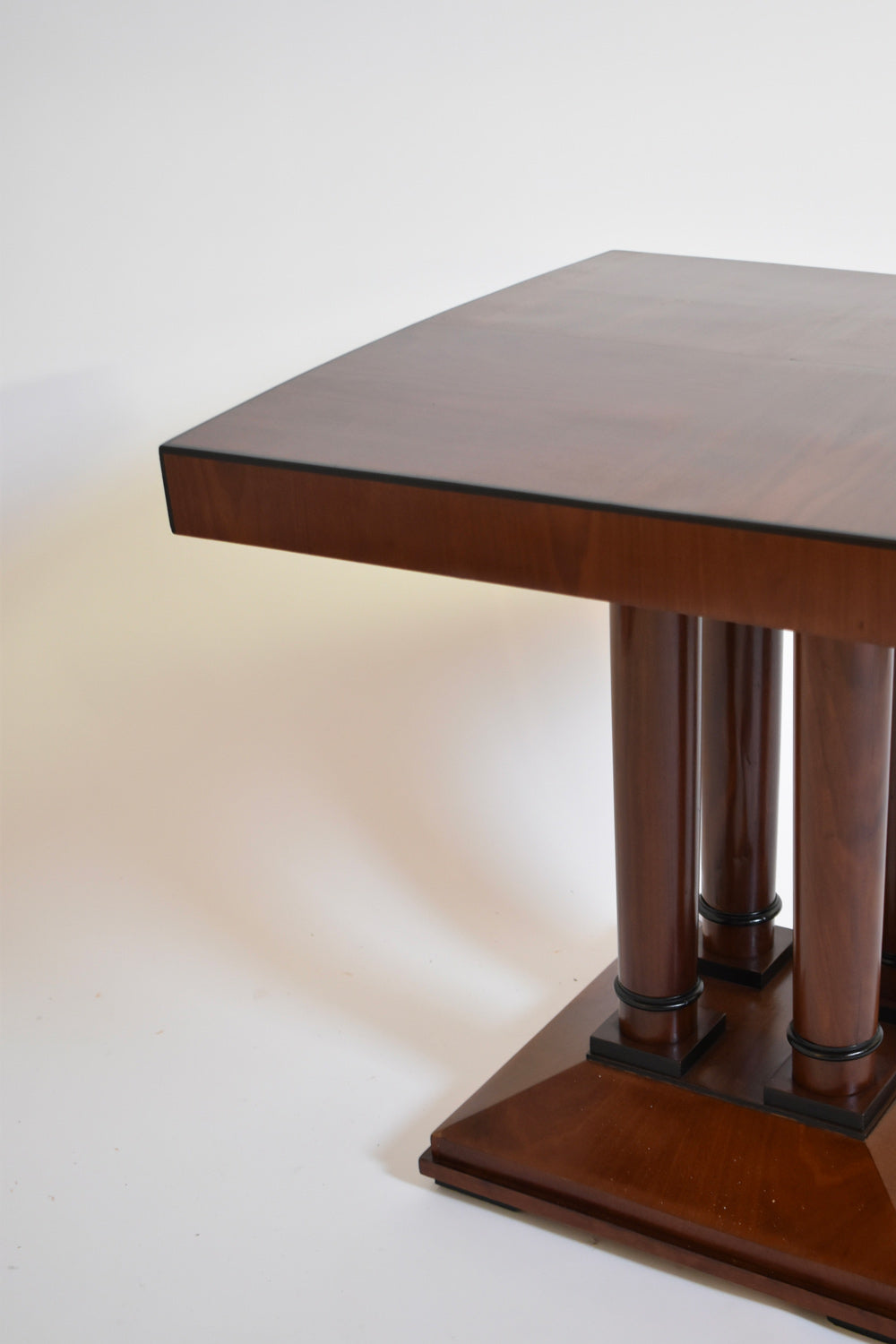 Viennese Secession Side Table, 1910s — angled view highlighting wooden columns
