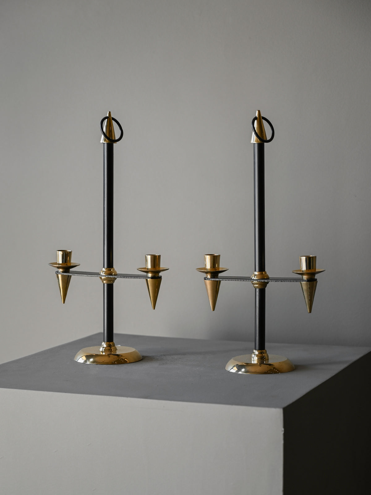 Pair of Mid-Century Italian Candlesticks — detail view