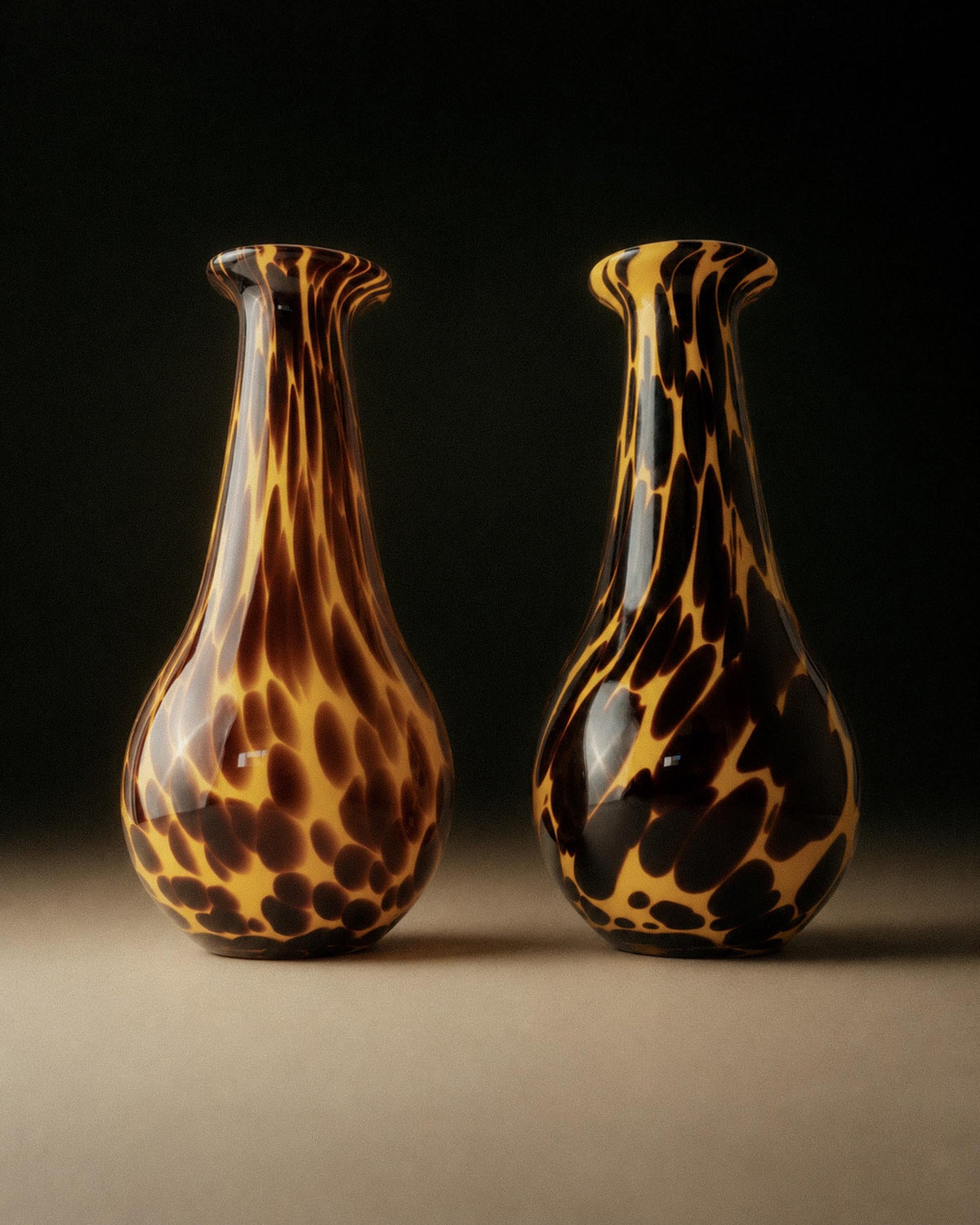 Vintage 1990s Murano Glass Vase, Yellow Art Glass with Black Dots, Postmodern Italian Design, Sculptural Flower Vase, Elegant Gift Idea — in context