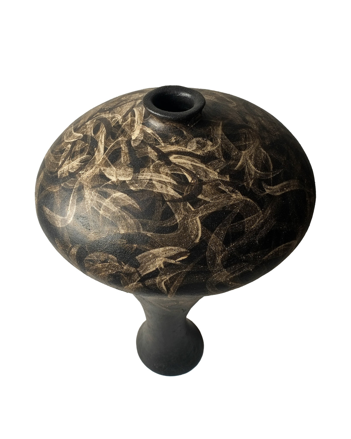 Organic Modern Vessel in Ceramic - Gestural Earth Collection — side angle