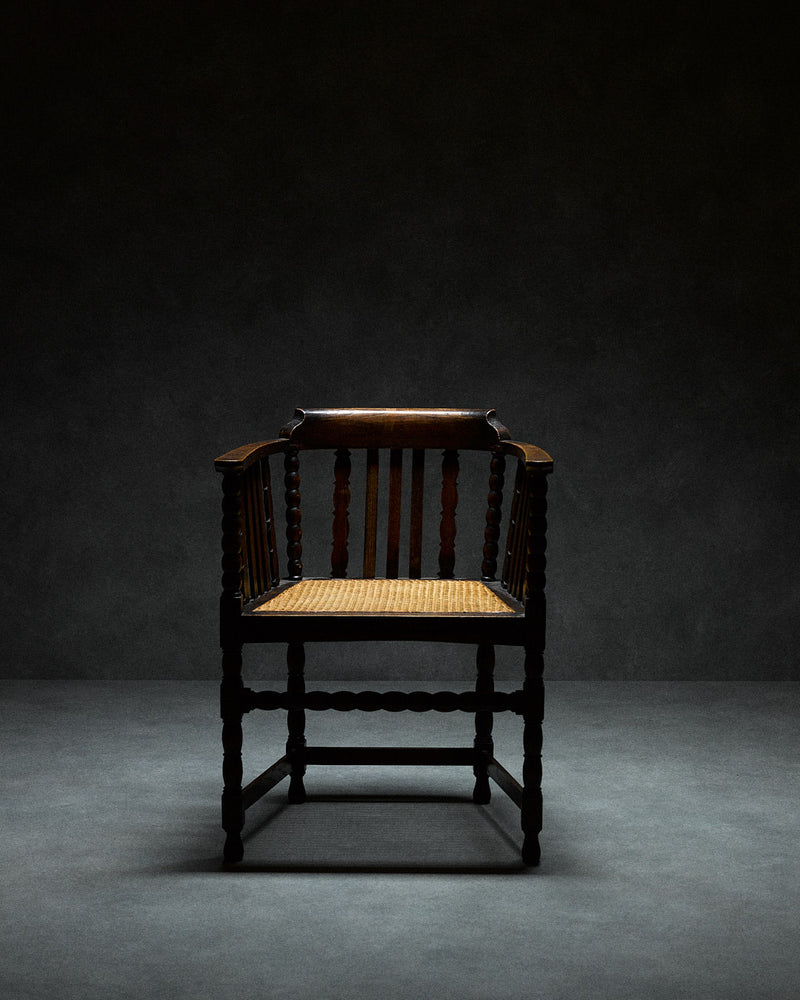 Captains Chair with Cane Seating by monica monaco | The Oblist — handcrafted cane seat, dark wood