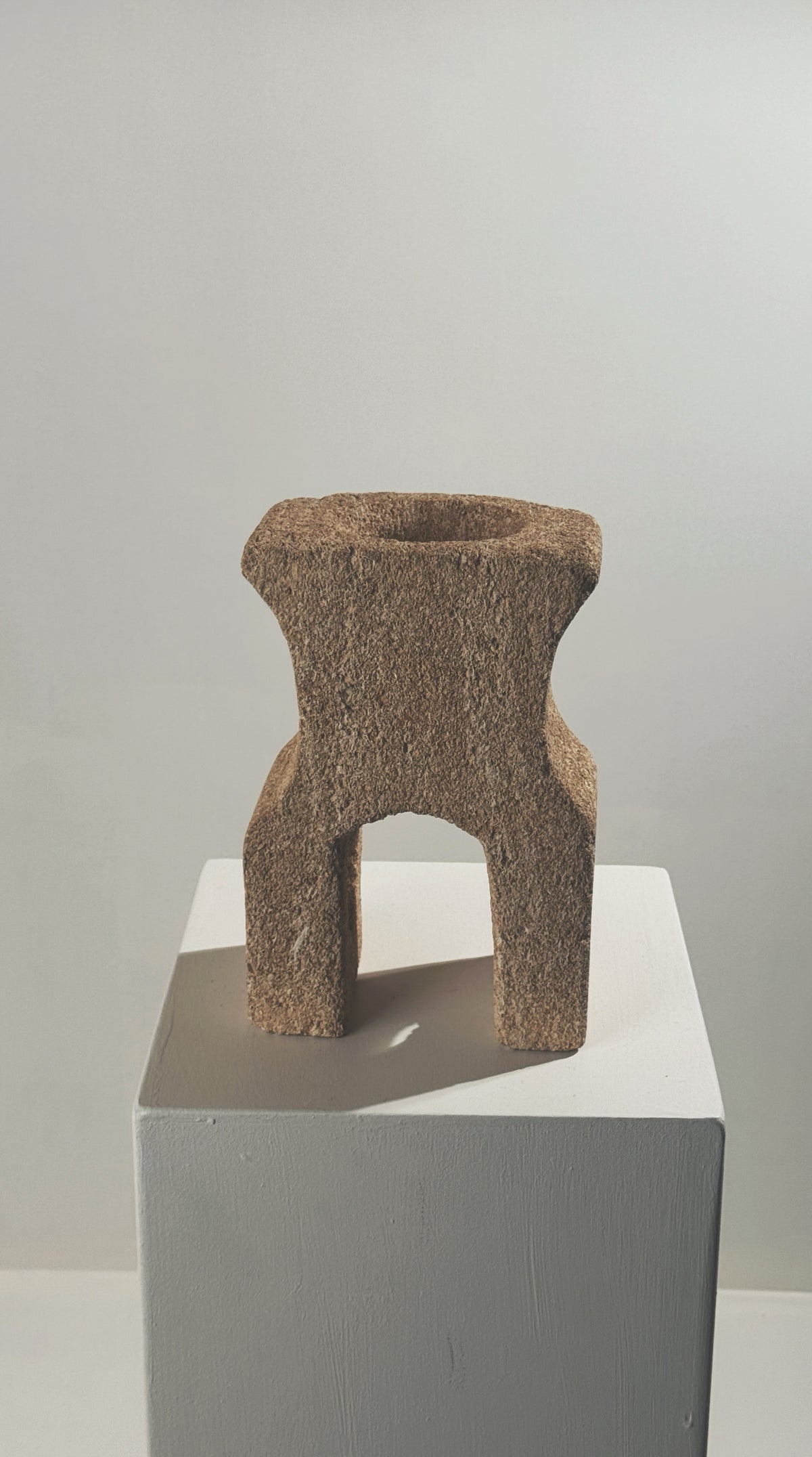 Anthropomorphic stone totem sculpture by Albert Tormos 1970