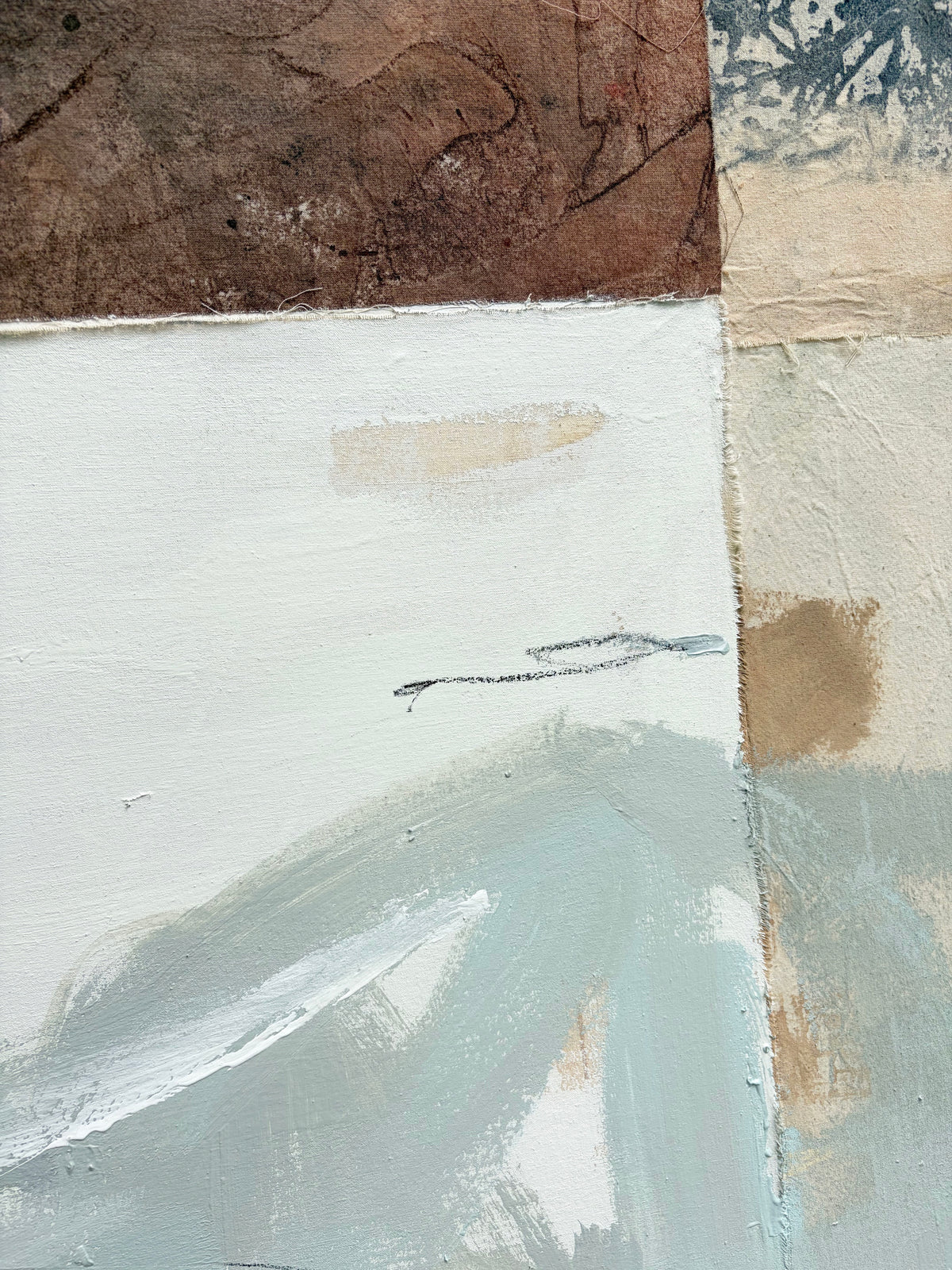 En Perspectiva Painting — side angle showing textured canvas detail