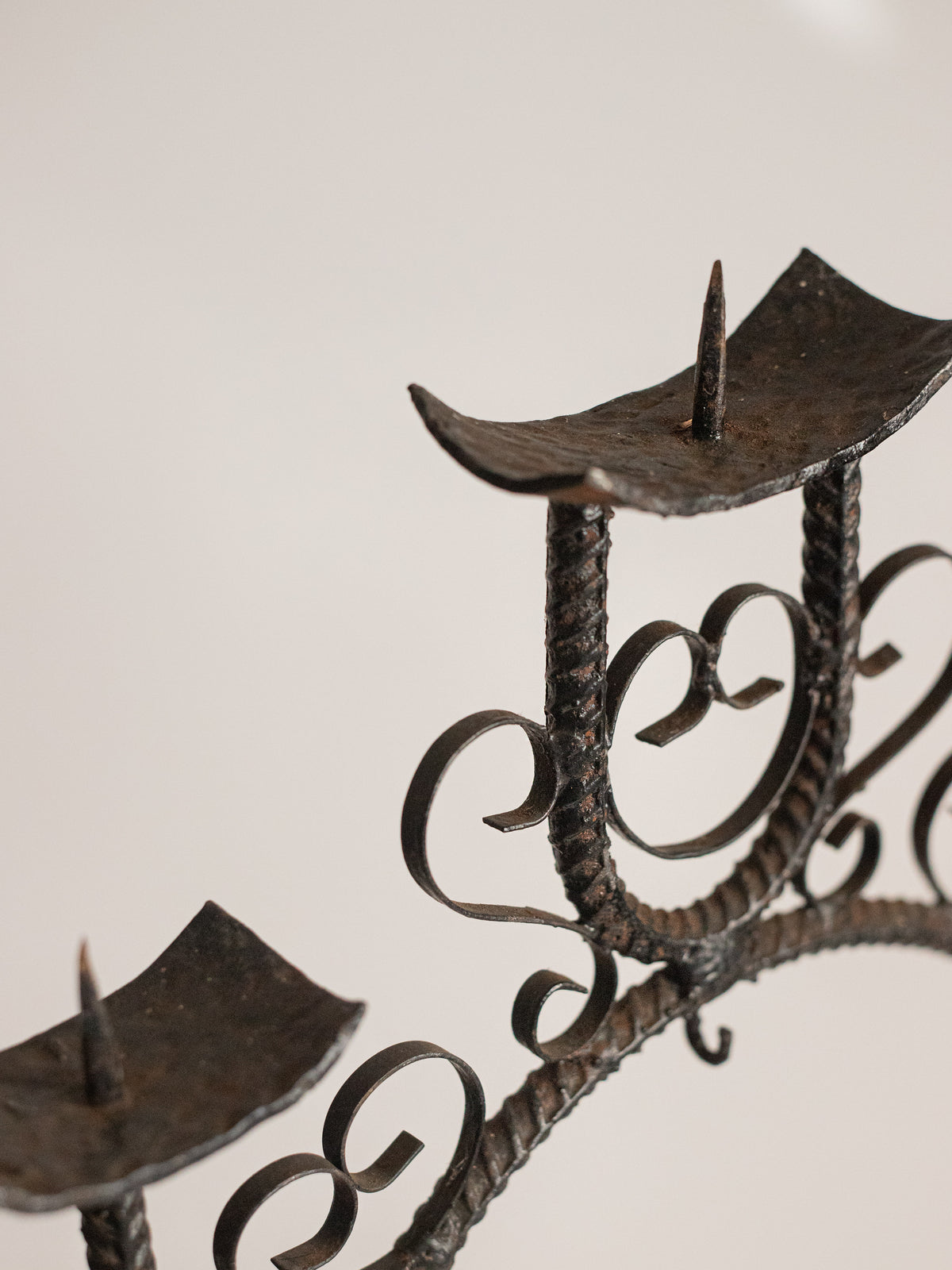 French Scroll Wrought Iron 5 Arm Candelabra — lifestyle setting