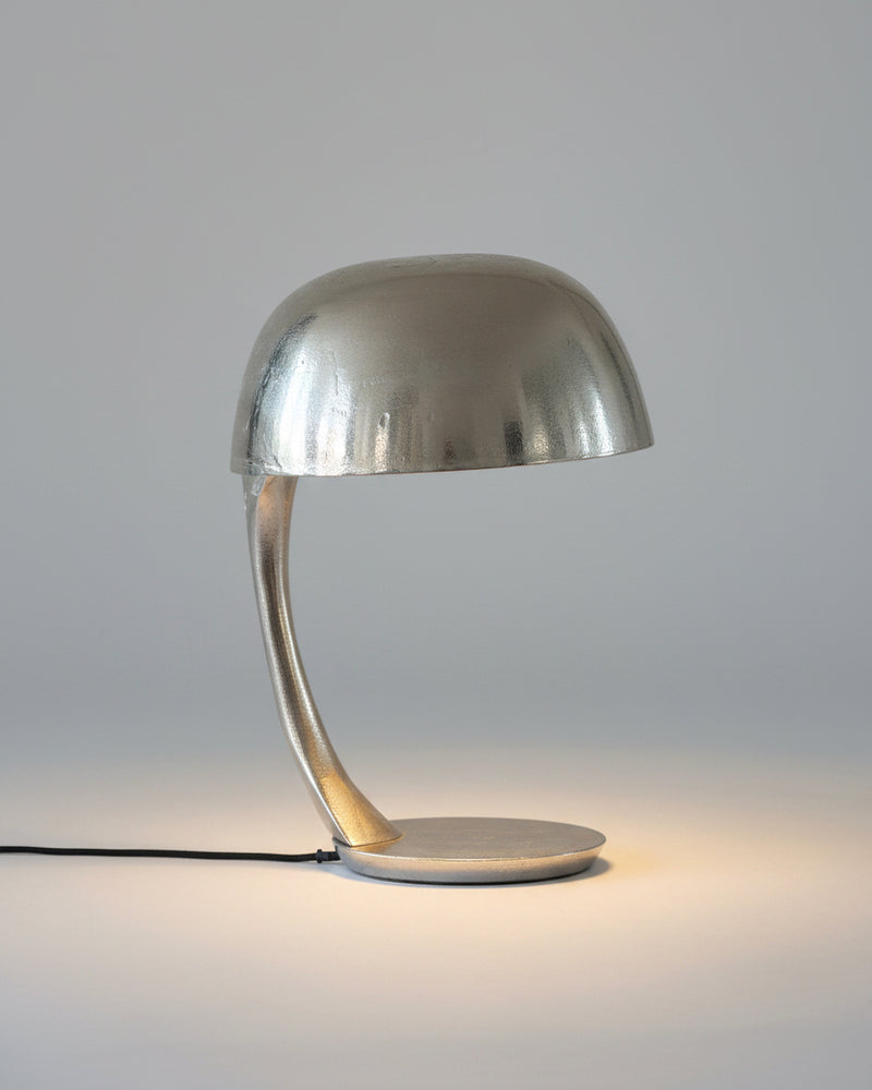 Solid Chrome Helmet Lamp, Italy, 1970s — lifestyle setting