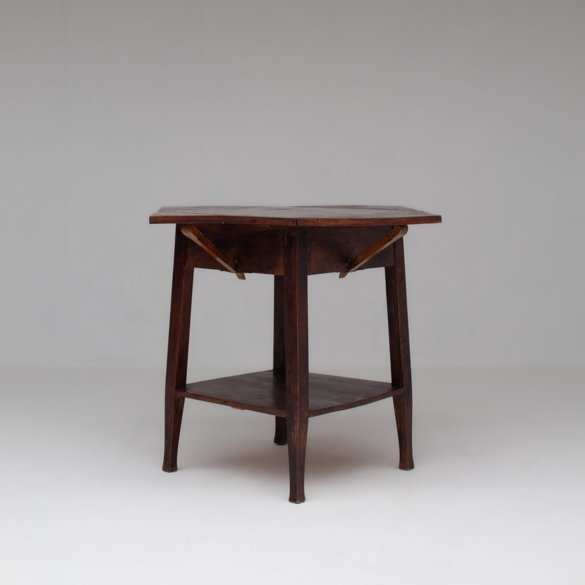 Art Deco Folding Side Table in Solid Wood — alternate view