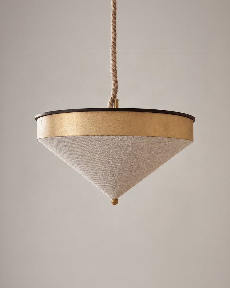 Le Cornet Ceiling or Pendant light in brass and coton by HAUVETTE & MADANI | The Oblist